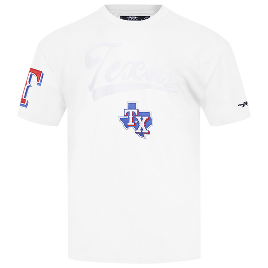 Pro Standard Rangers Living Large CJ Drop Shoulder T-Shirt - Men's - Blue/White/Red