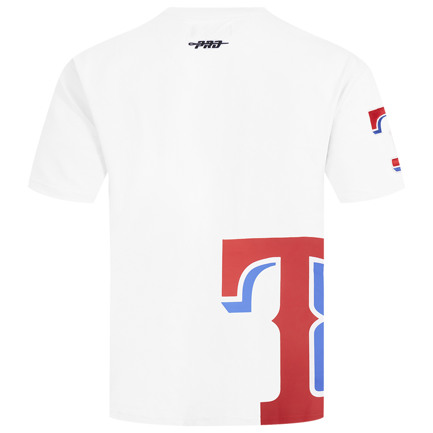 Pro Standard Rangers Living Large CJ Drop Shoulder T-Shirt - Men's - Blue/White/Red