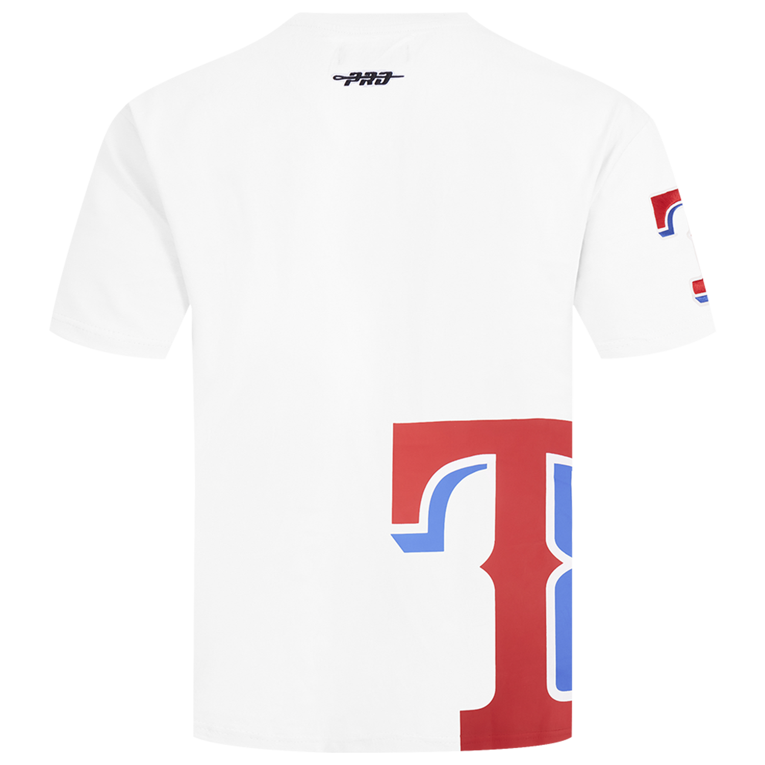 Pro Standard Rangers Living Large CJ Drop Shoulder T-Shirt - Men's - Blue/White/Red