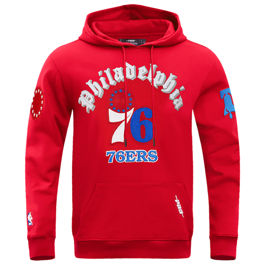 Pro Standard 76ERS OLD ENGLISH FLC PO HOODIE - Men's - Red