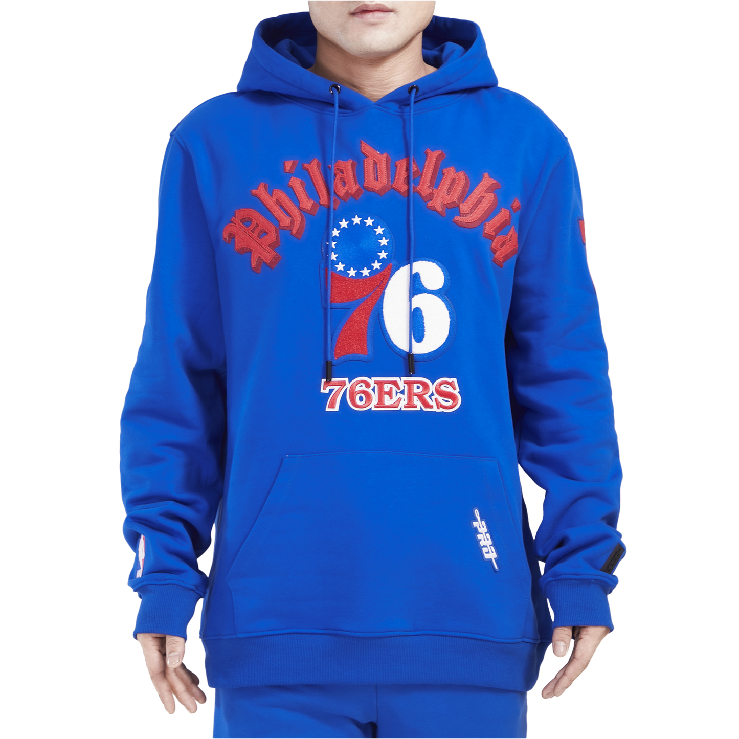 Pro Standard 76ERS OLD ENGLISH FLC PO HOODIE - Men's - Royal Blue