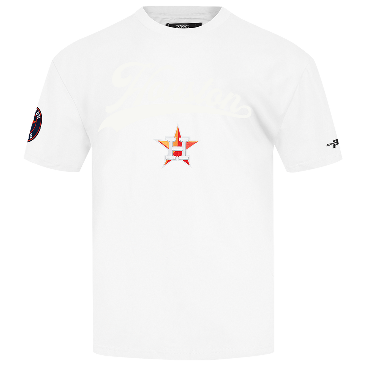 Pro Standard Astros Living Large CJ Drop Shoulder T-Shirt - Men's - Black/White/Orange