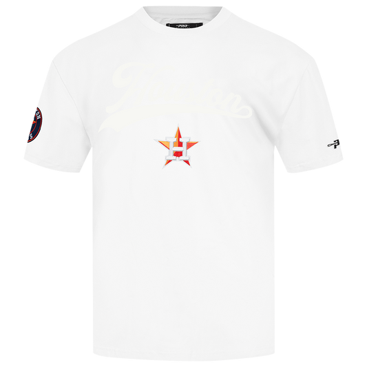 Pro Standard Astros Living Large CJ Drop Shoulder T-Shirt - Men's - Black/White/Orange