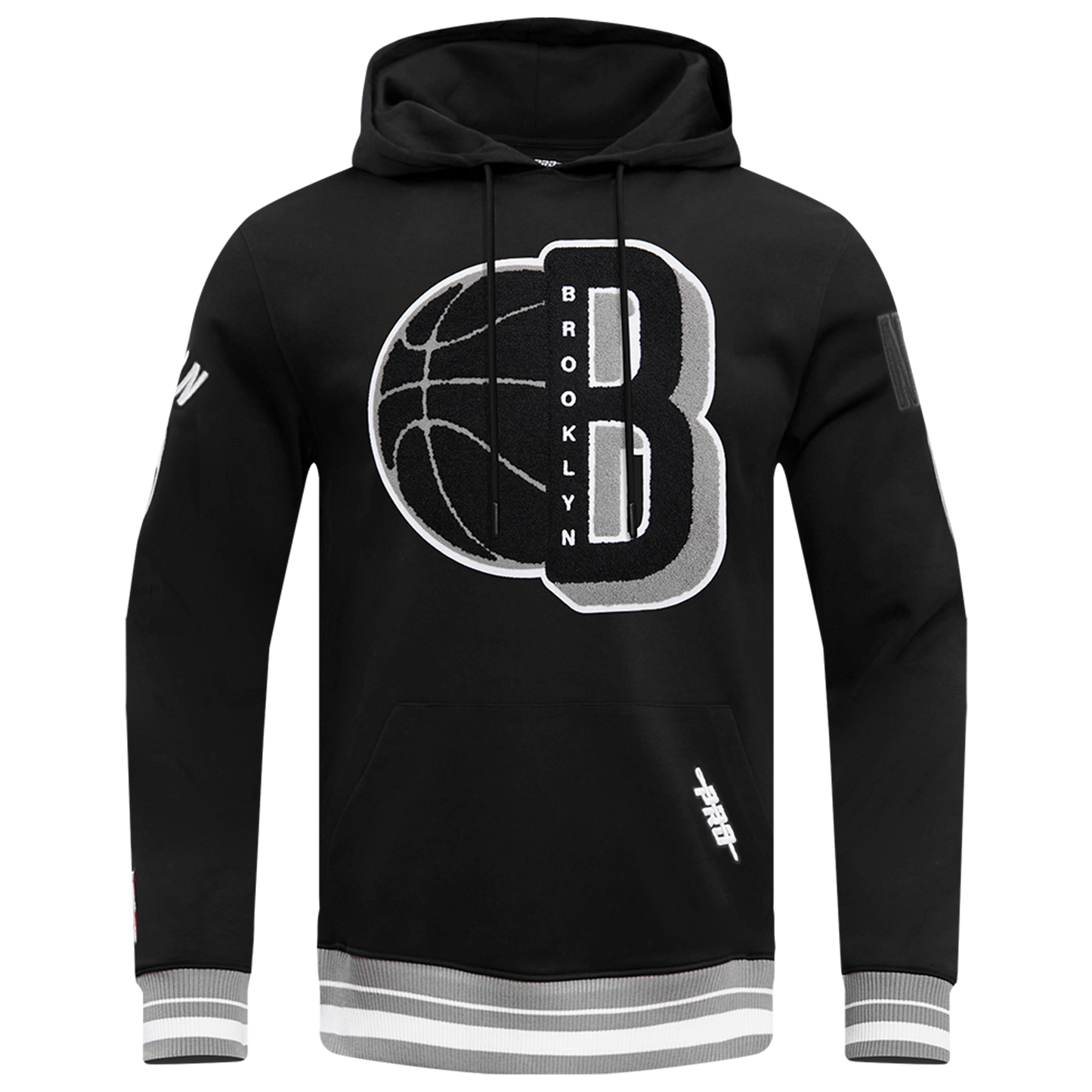 Pro Standard NETS MASH UP RIB FLC PO HOODIE - Men's - Black/Gray