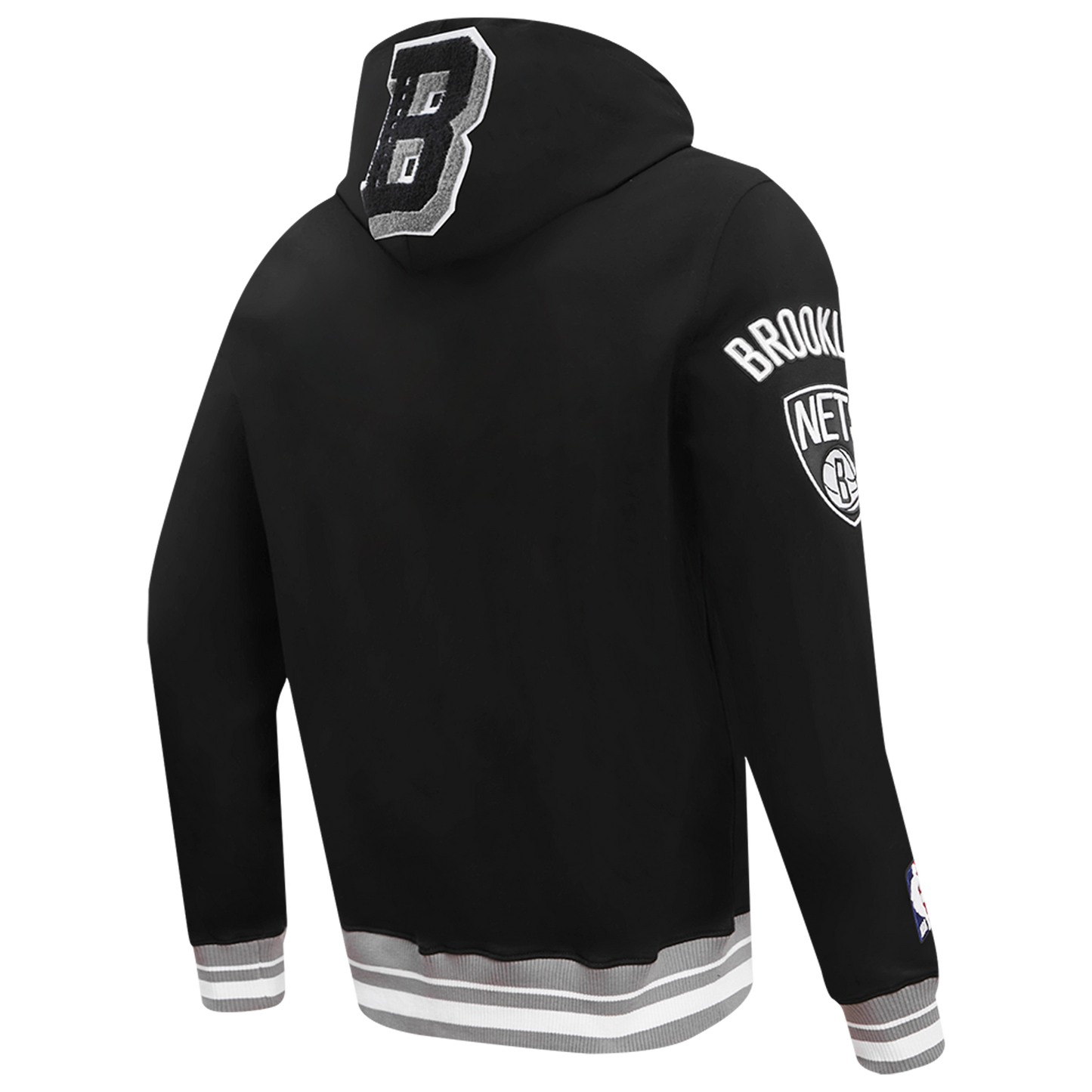 Pro Standard NETS MASH UP RIB FLC PO HOODIE - Men's - Black/Gray