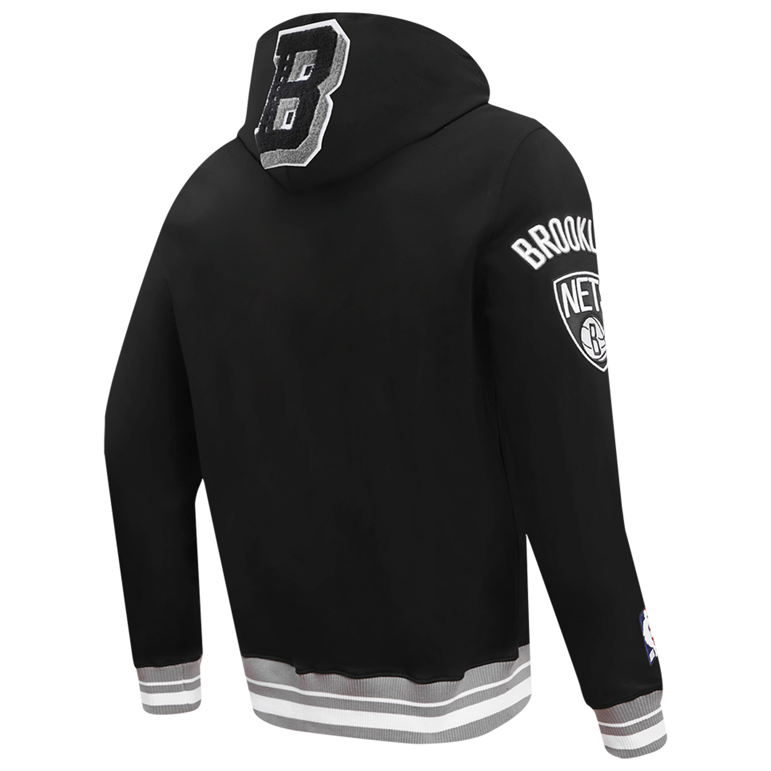 Pro Standard NETS MASH UP RIB FLC PO HOODIE - Men's - Black/Gray