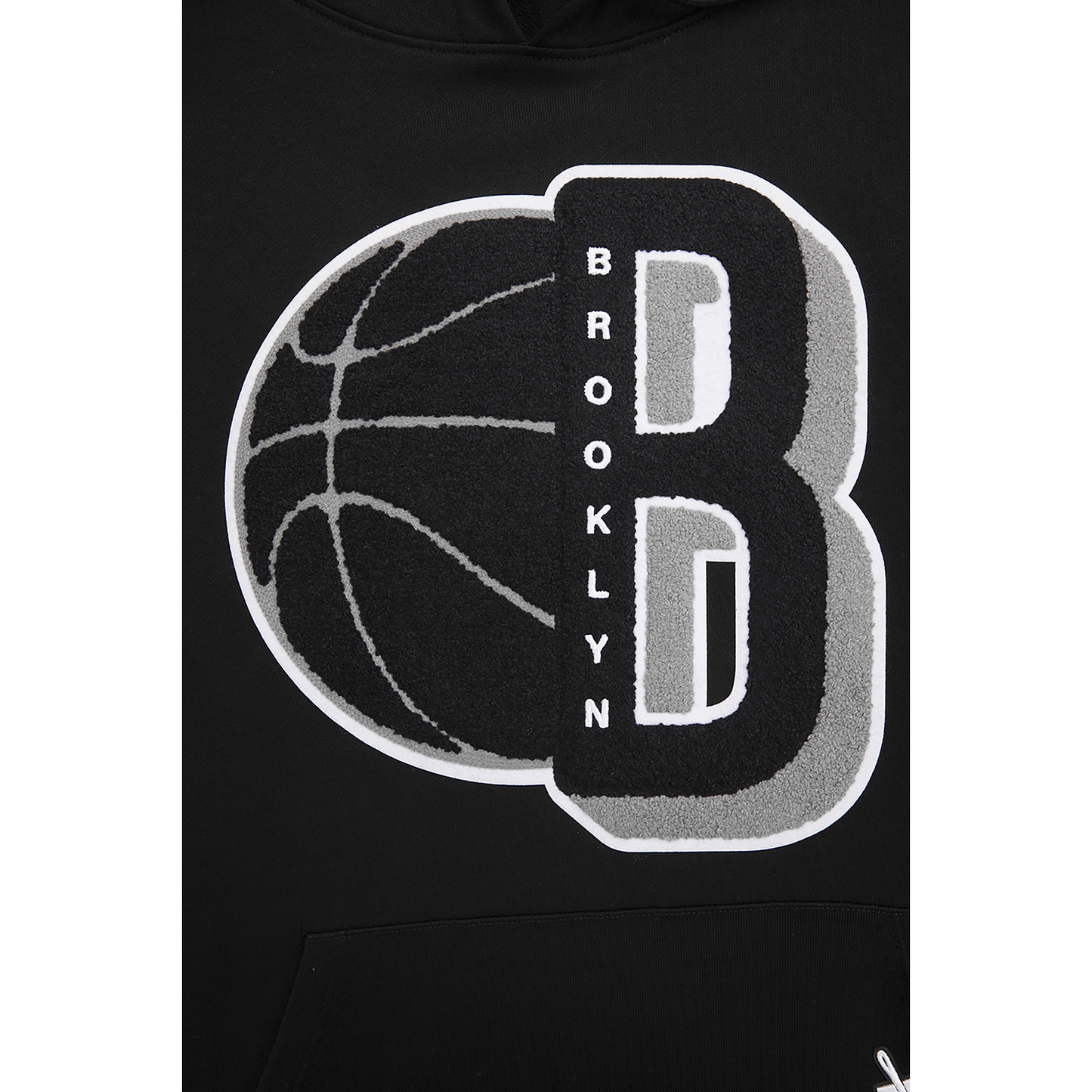 Pro Standard NETS MASH UP RIB FLC PO HOODIE - Men's - Black/Gray