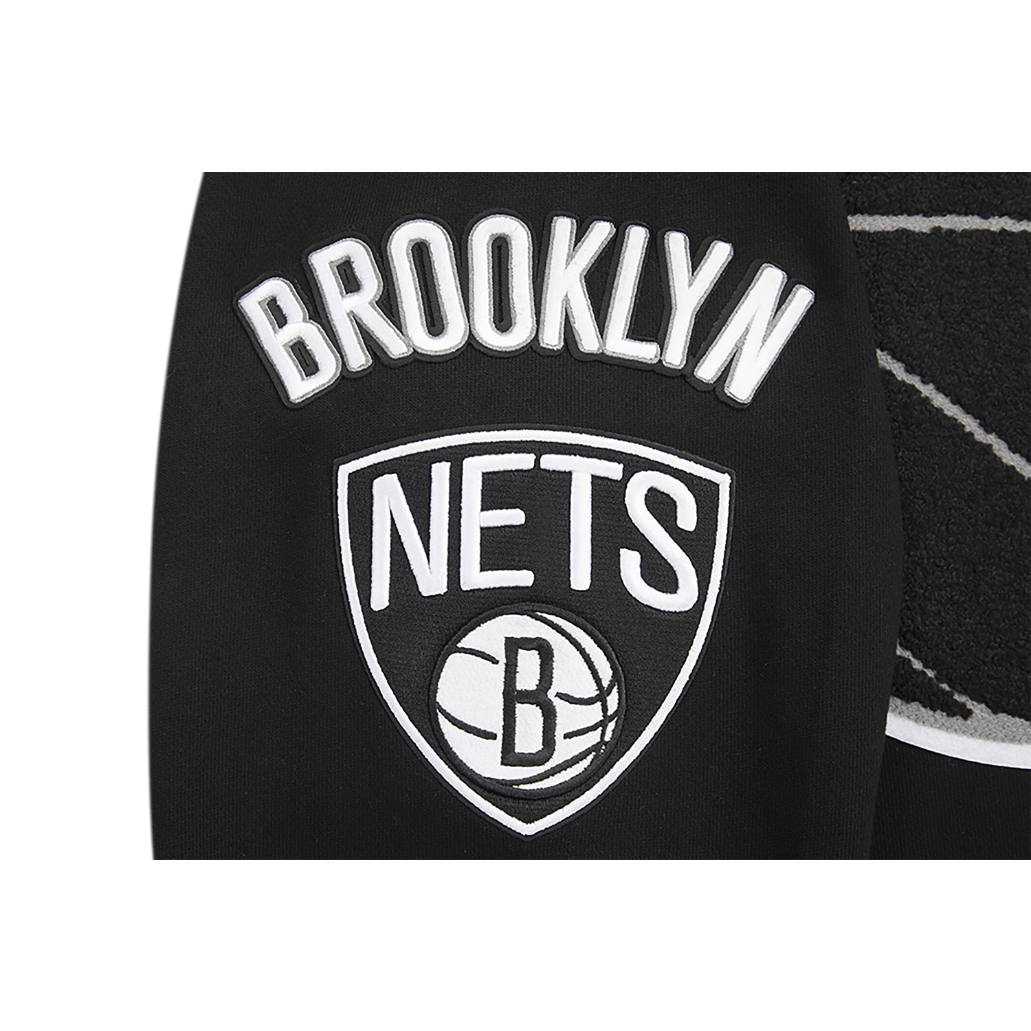 Pro Standard NETS MASH UP RIB FLC PO HOODIE - Men's - Black/Gray