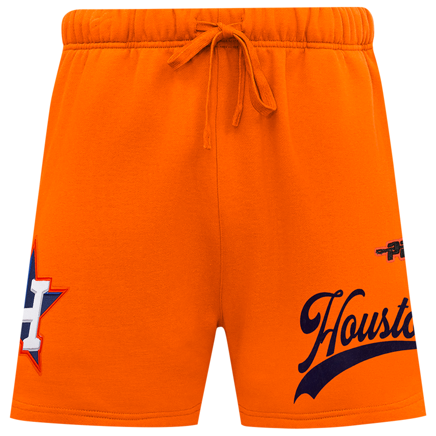 Pro Standard Astros Living Large Fleece Shorts - Men's - Orange/Black/White