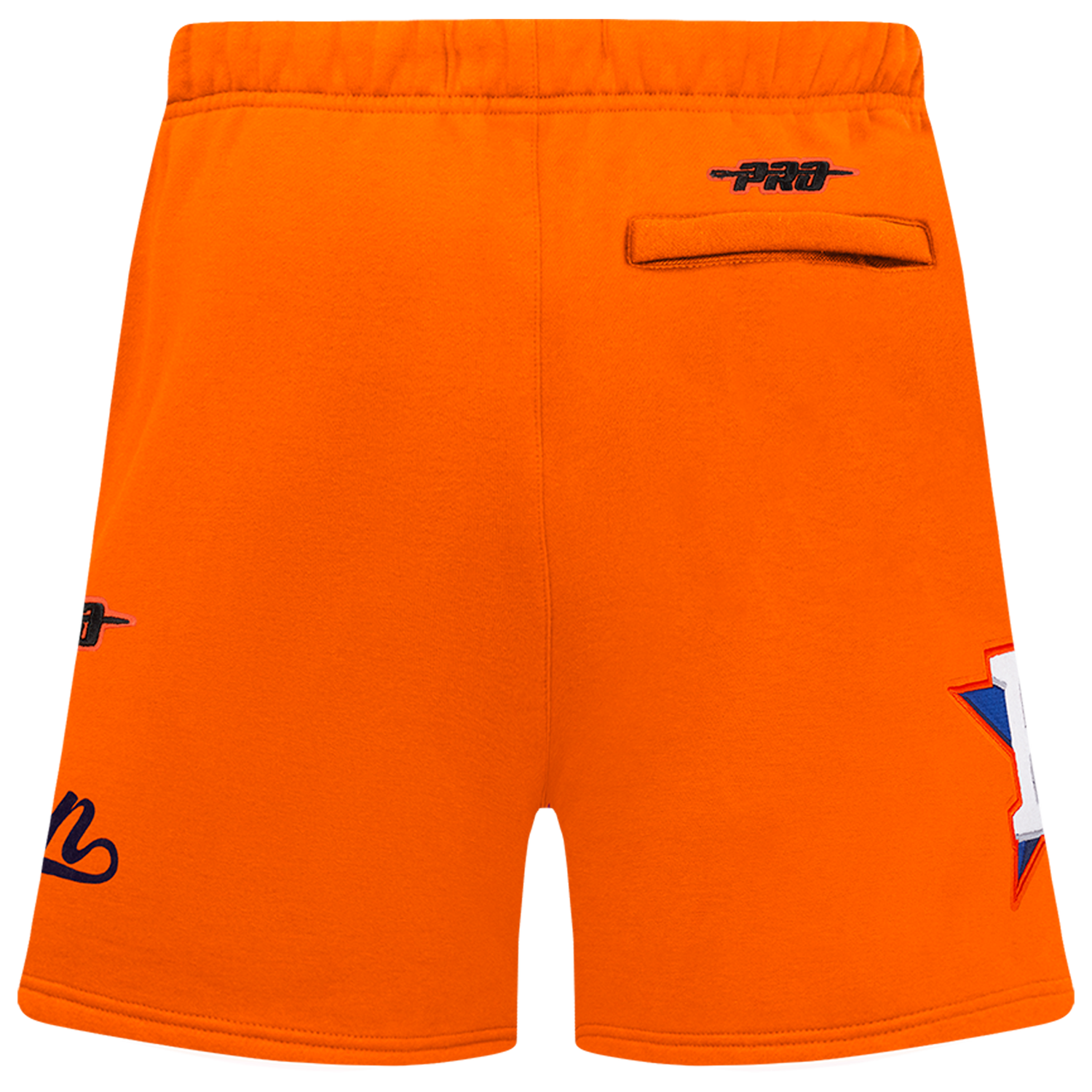 Pro Standard Astros Living Large Fleece Shorts - Men's - Orange/Black/White