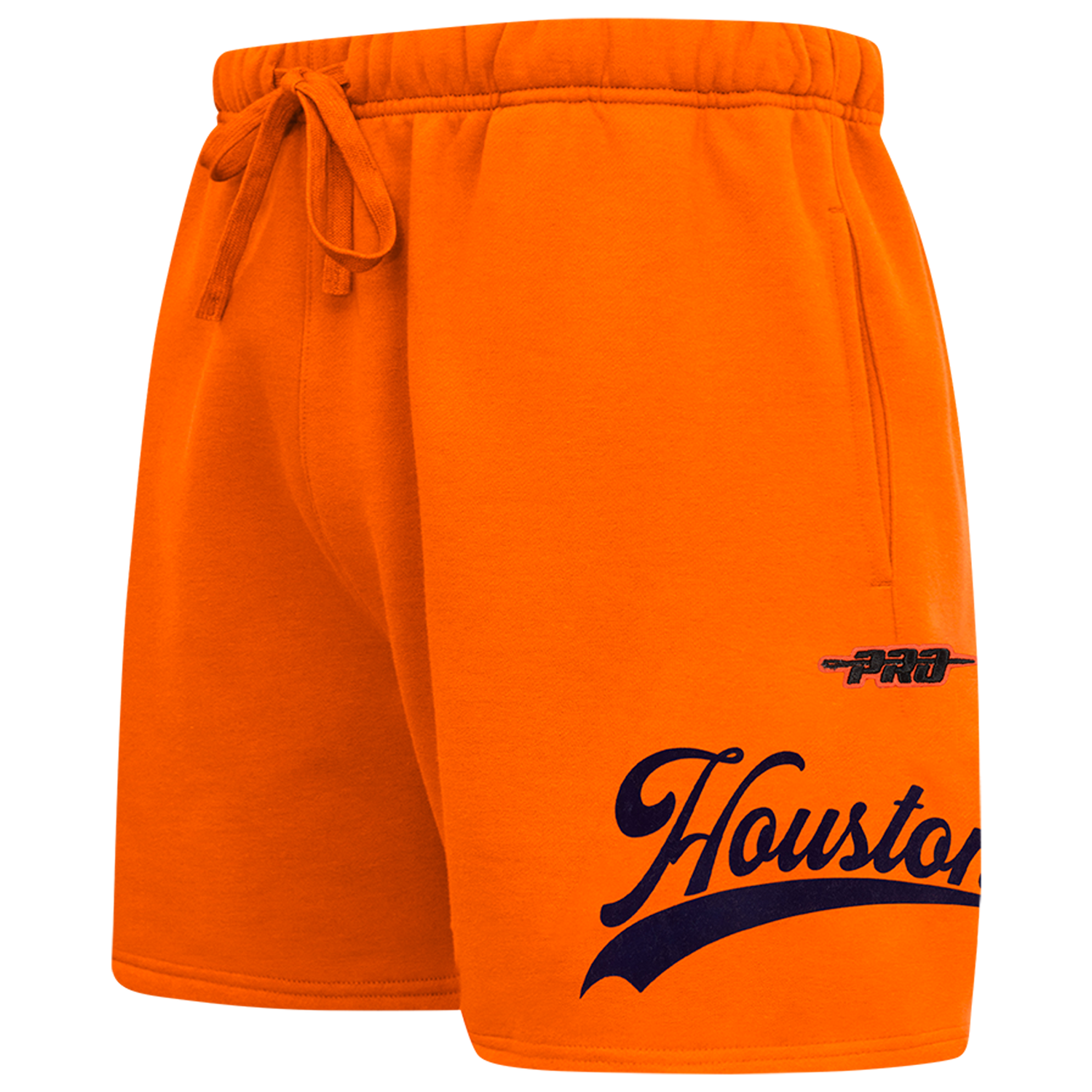 Pro Standard Astros Living Large Fleece Shorts - Men's - Orange/Black/White