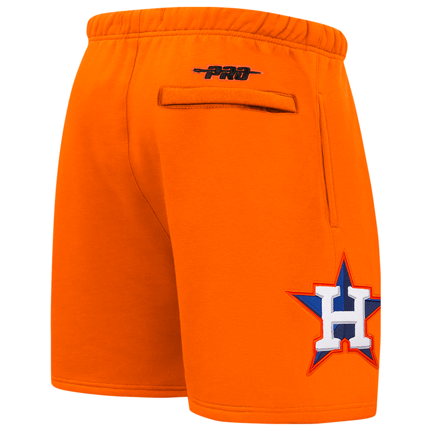 Pro Standard Astros Living Large Fleece Shorts - Men's - Orange/Black/White