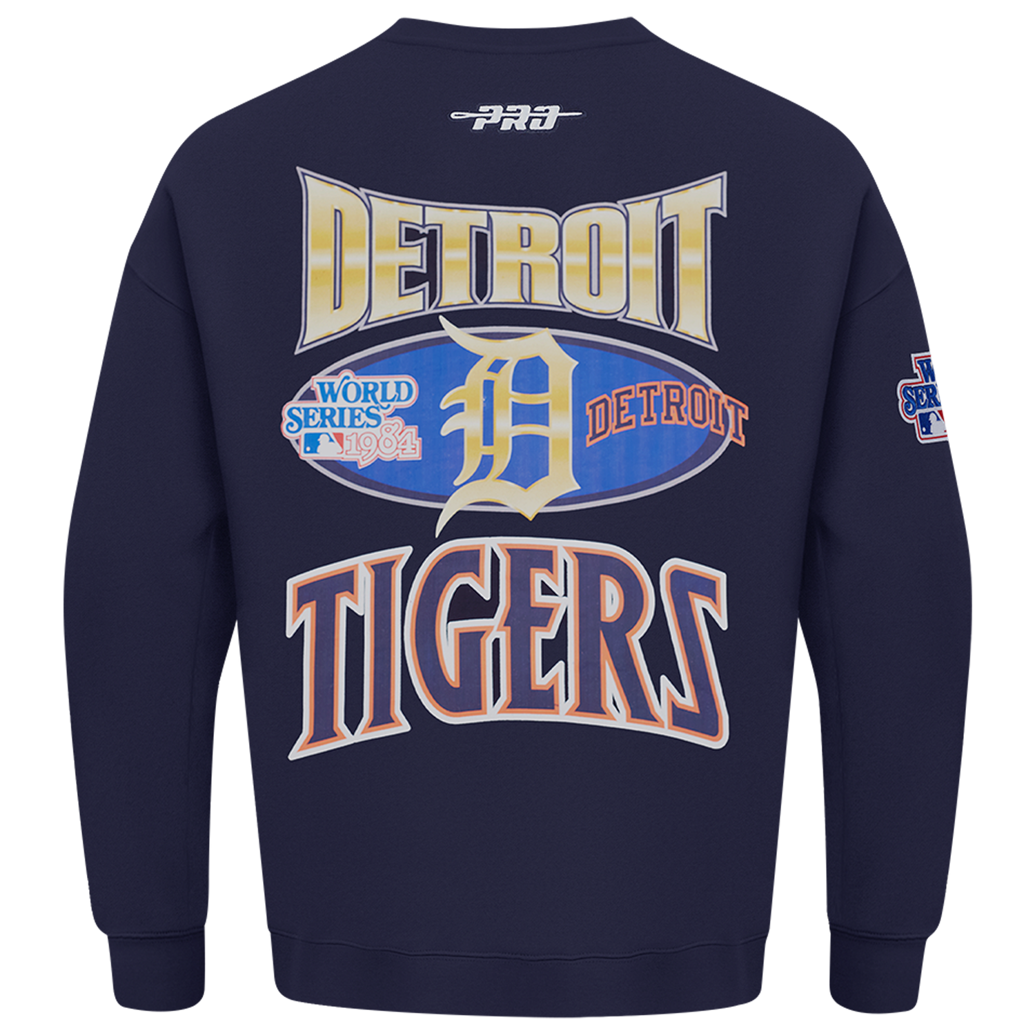 Pro Standard Tigers Champs Drop Shoulder Crew - Men's - Navy/Multi