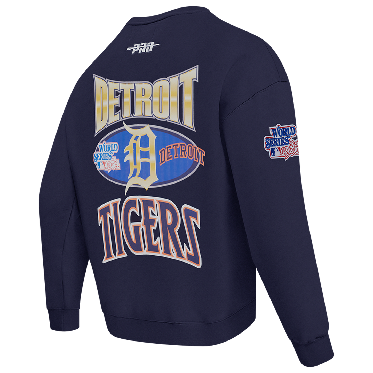 Pro Standard Tigers Champs Drop Shoulder Crew - Men's - Navy/Multi