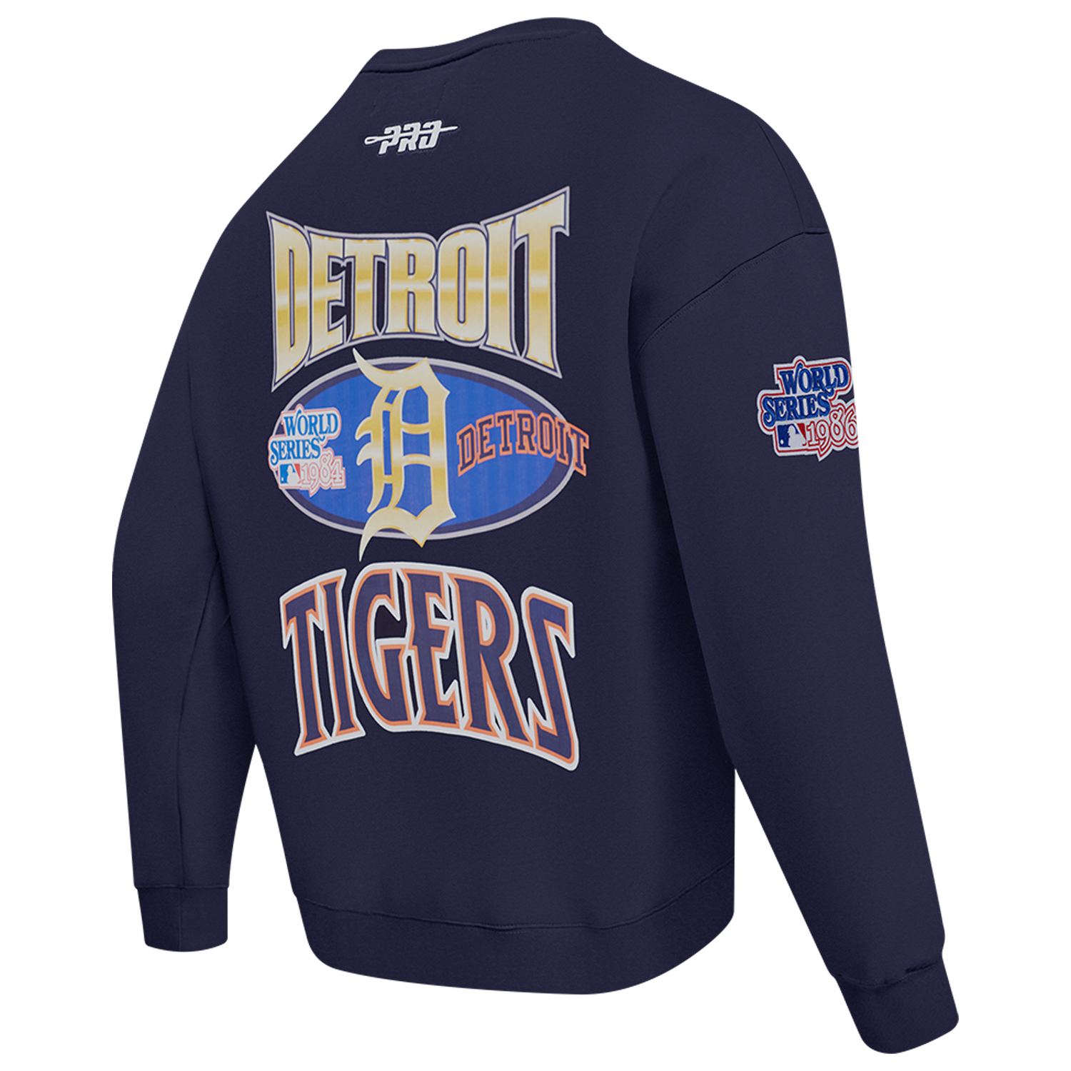 Pro Standard Tigers Champs Drop Shoulder Crew - Men's - Navy/Multi