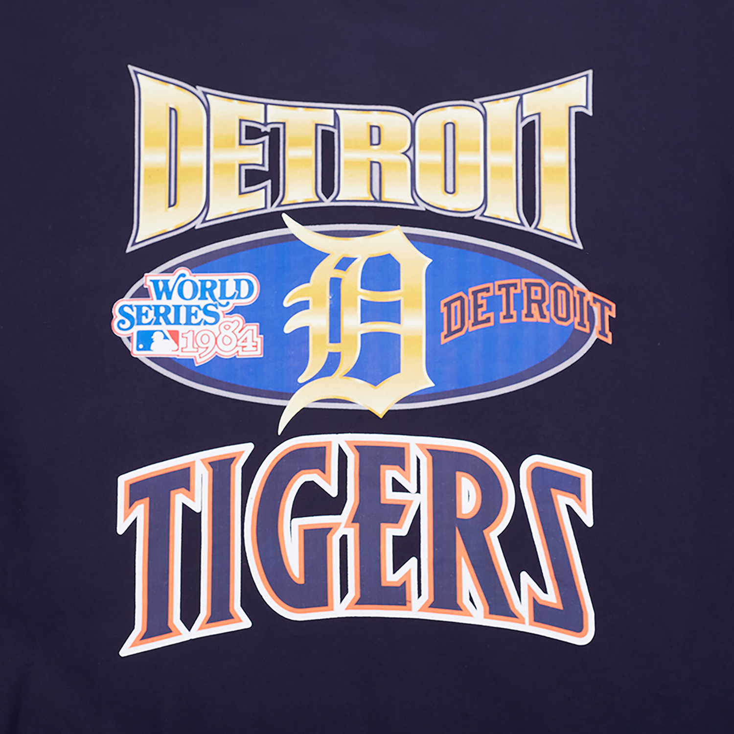 Pro Standard Tigers Champs Drop Shoulder Crew - Men's - Navy/Multi