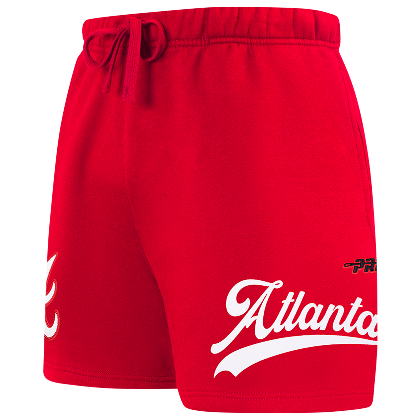 Pro Standard Braves Living Large Fleece Shorts - Men's - Red/White