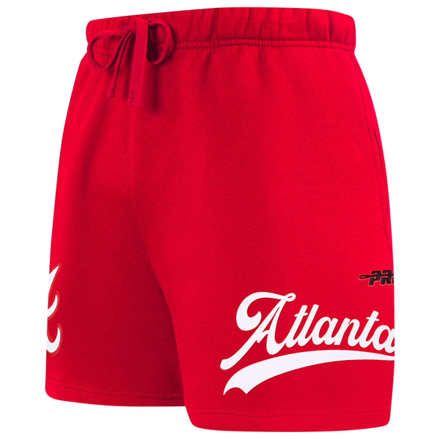 Pro Standard Braves Living Large Fleece Shorts - Men's - Red/White