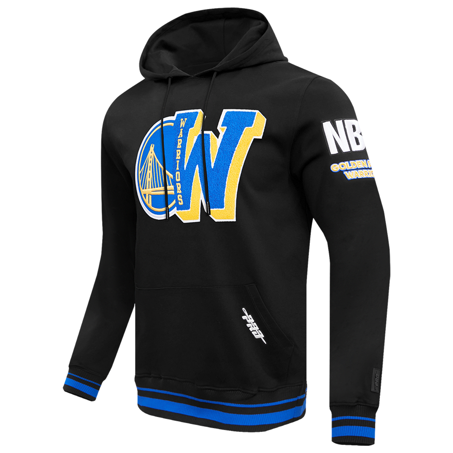 Pro Standard WARRIORS MASH UP RIB FLC PO HOODIE - Men's - Black/Royal Blue/Black