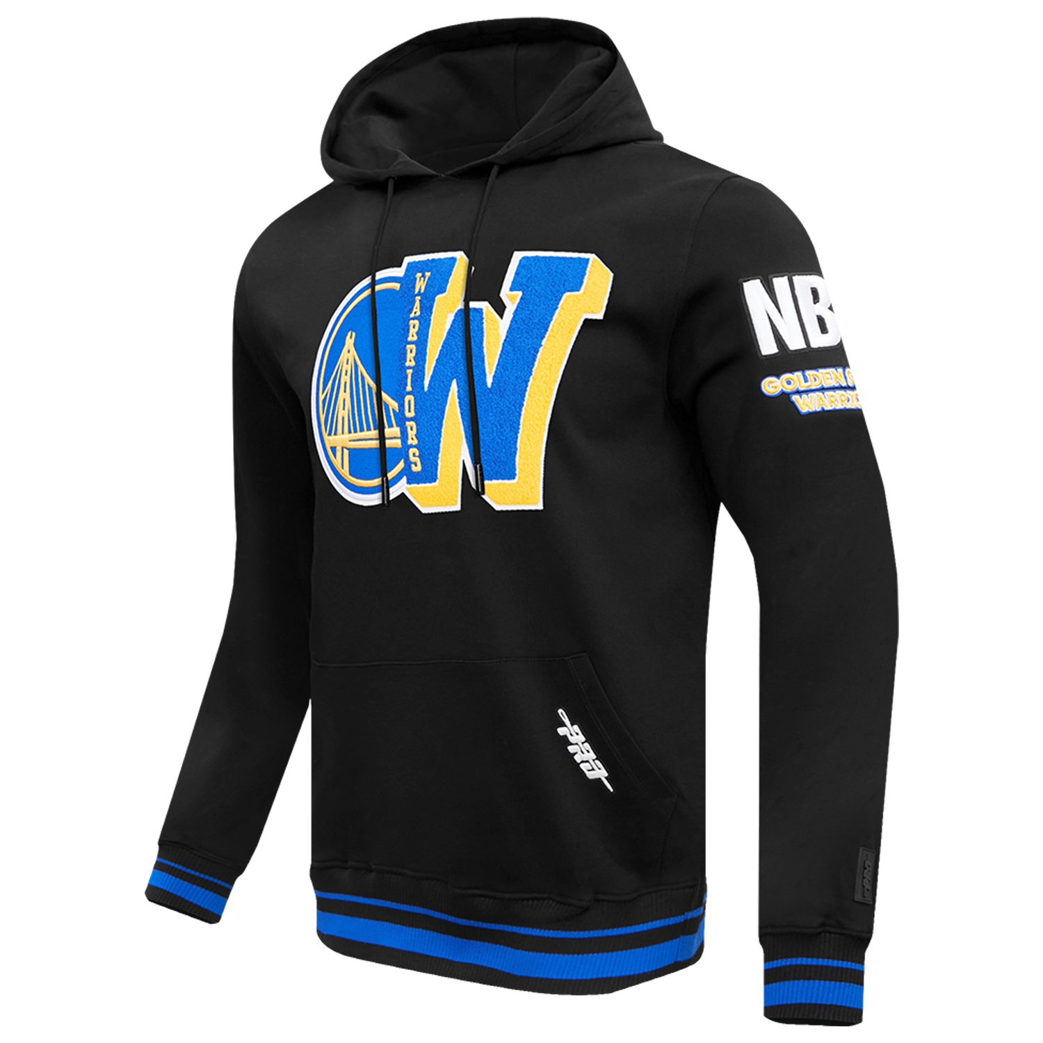 Pro Standard WARRIORS MASH UP RIB FLC PO HOODIE - Men's - Black/Royal Blue/Black