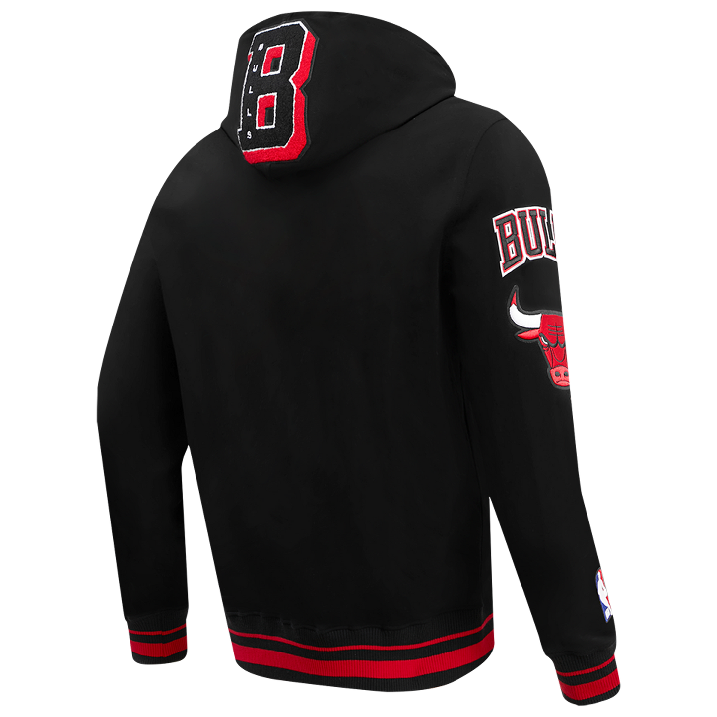 Pro Standard BULLS MASH UP RIB FLC PO HOODIE - Men's - Black/Red/Black