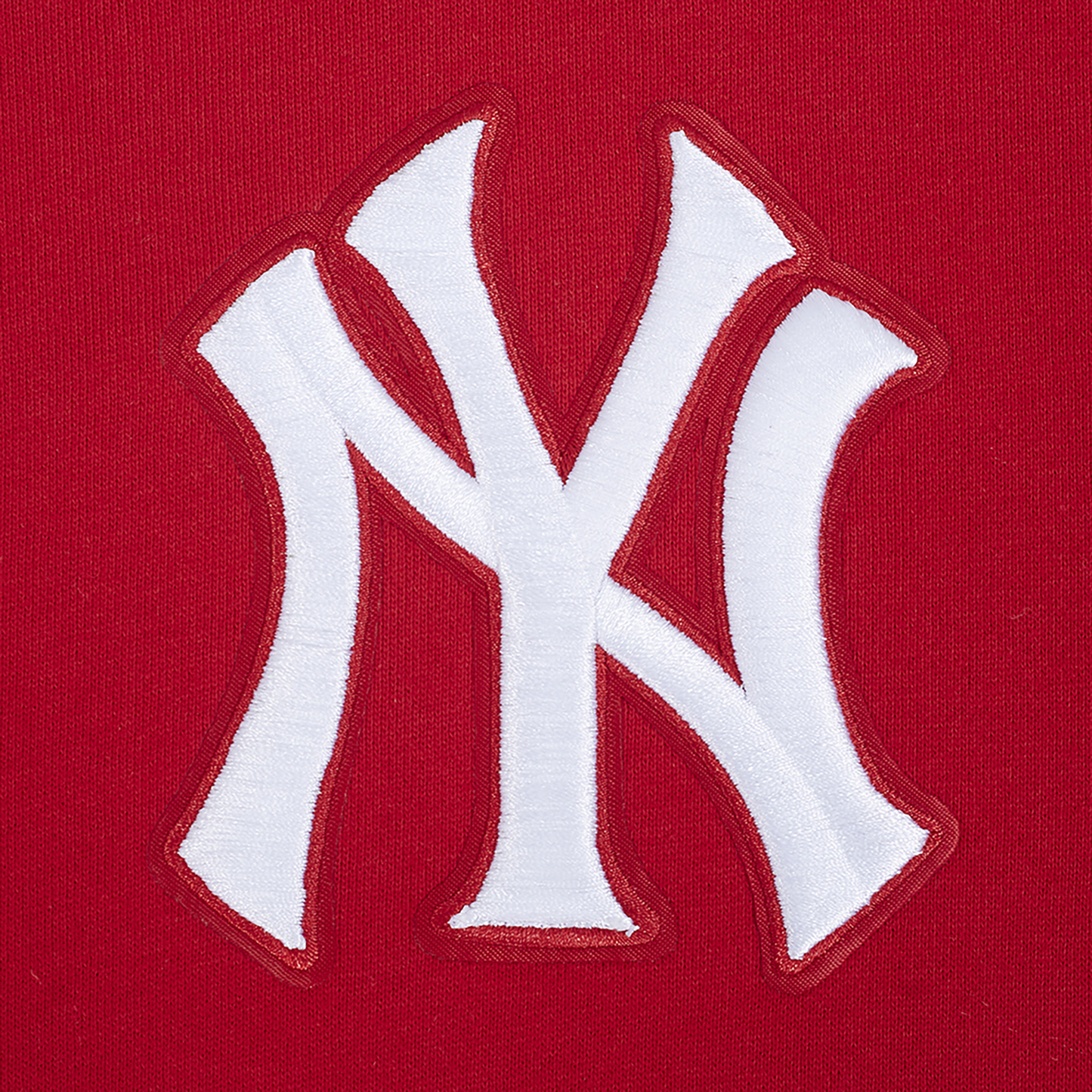 Pro Standard Yankees Living Large Drop Shoulder PO Hoodie - Men's - Red/White