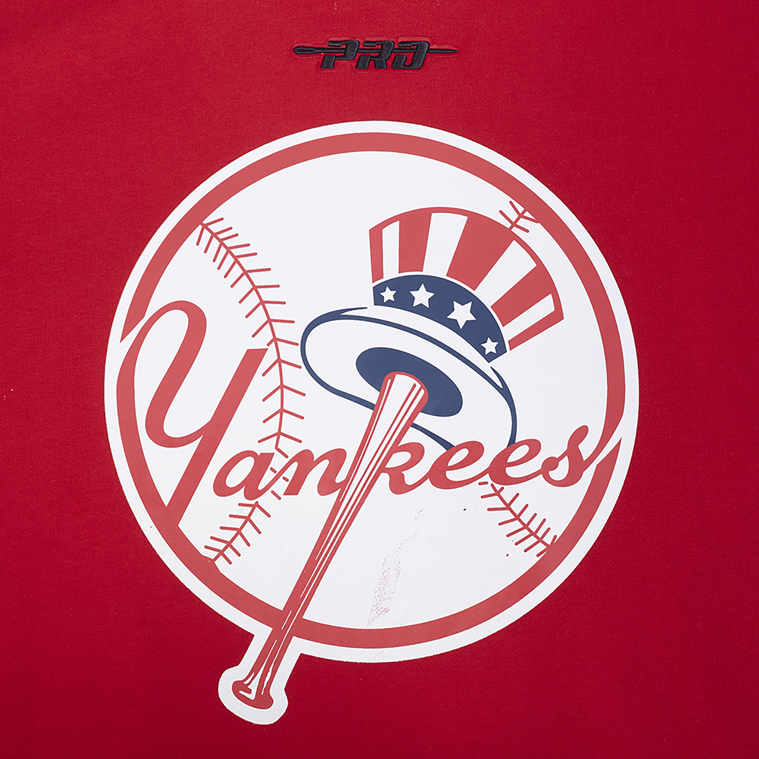 Pro Standard Yankees Living Large Drop Shoulder PO Hoodie - Men's - Red/White