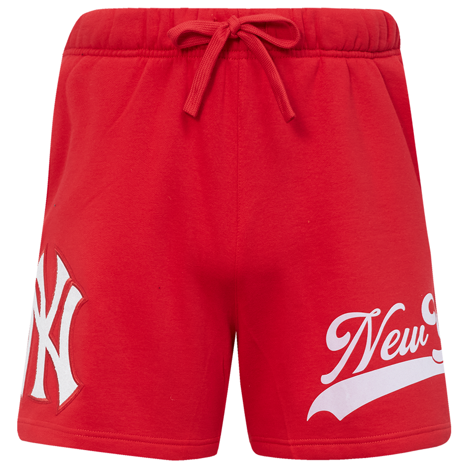 Pro Standard Yankees Living Large Fleece Shorts - Men's - Red/White