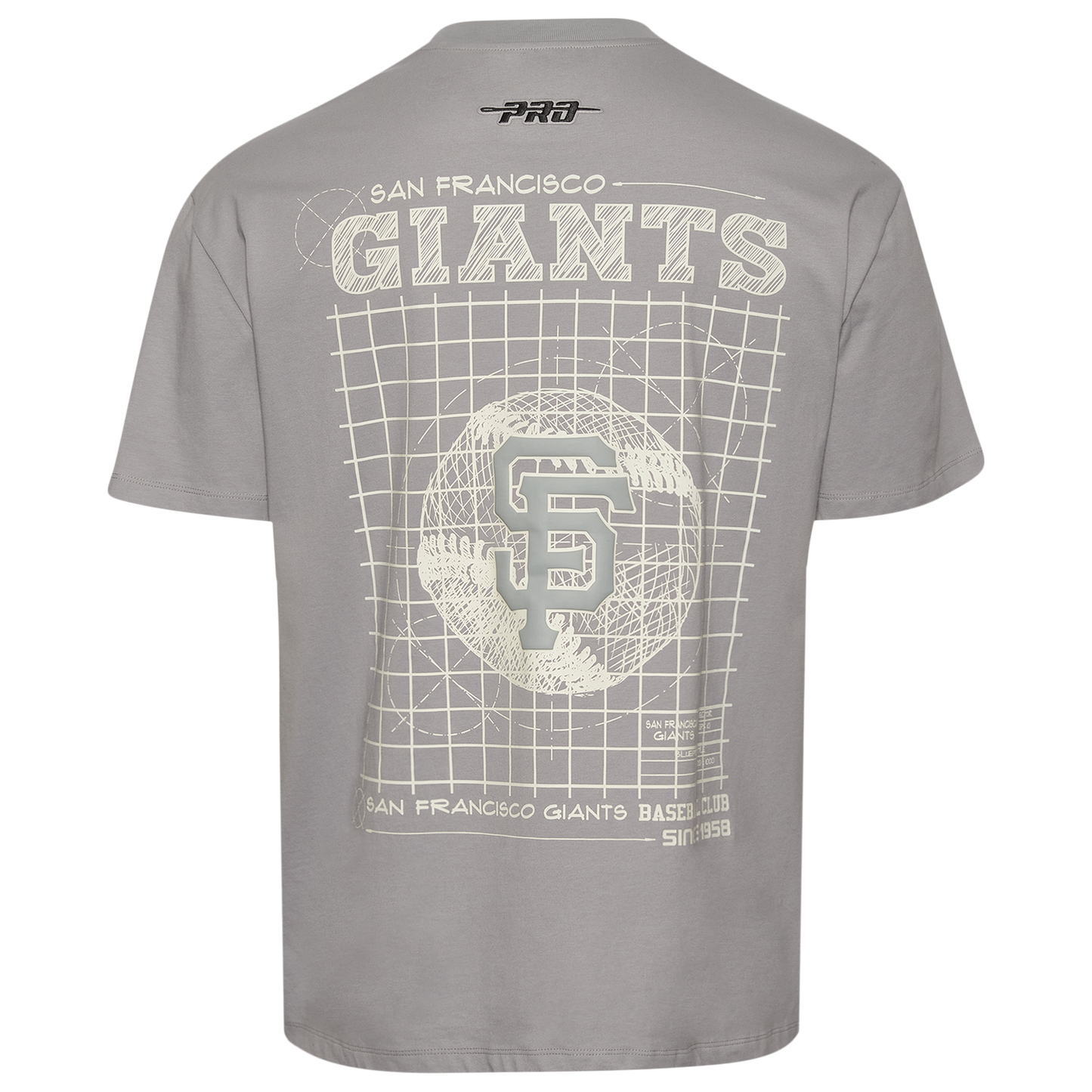 Pro Standard Giants Blueprint Pro Drop Shoulder FC T-Shirt - Men's - Silver