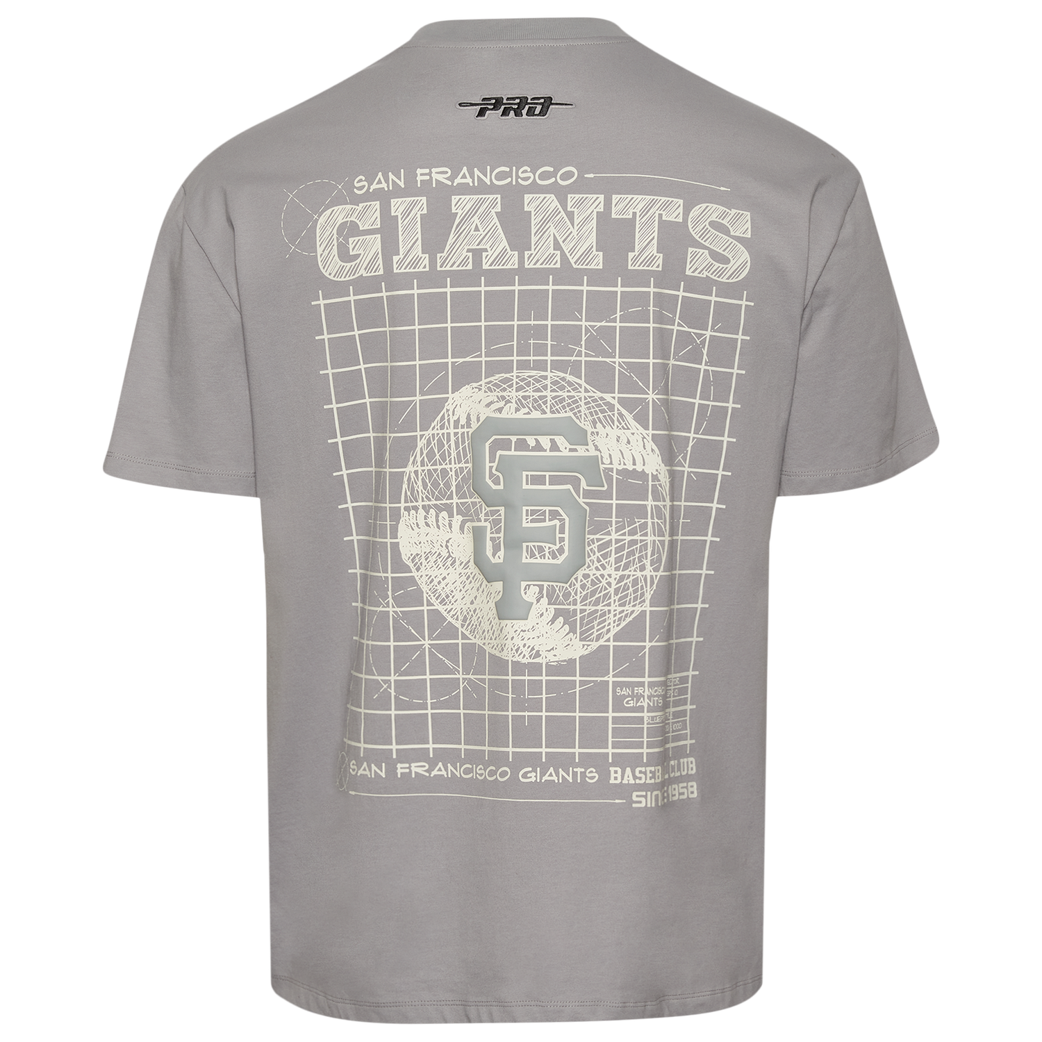 Pro Standard Giants Blueprint Pro Drop Shoulder FC T-Shirt - Men's - Silver
