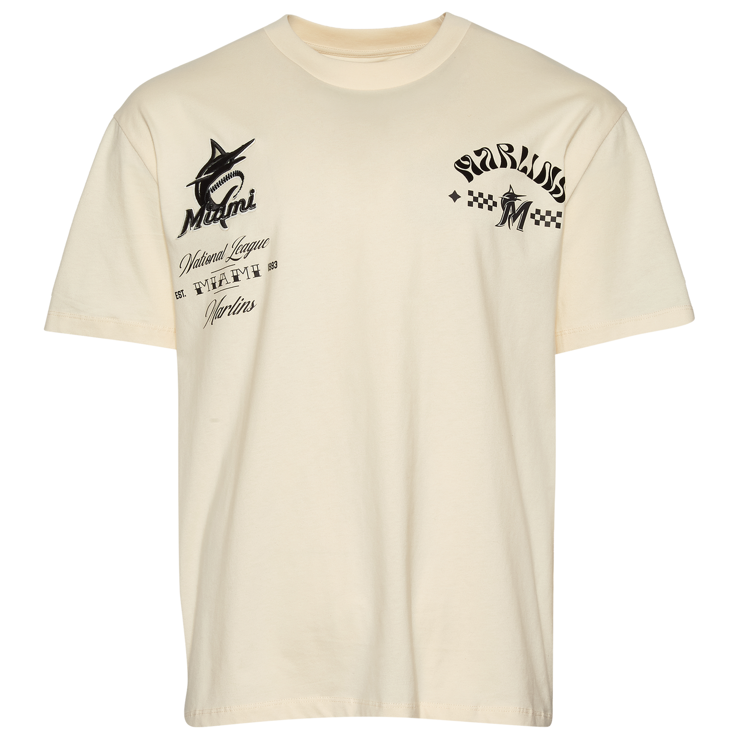 Pro Standard Marlins Wavy Pro Drop Shoulder FC T-Shirt - Men's - Tan