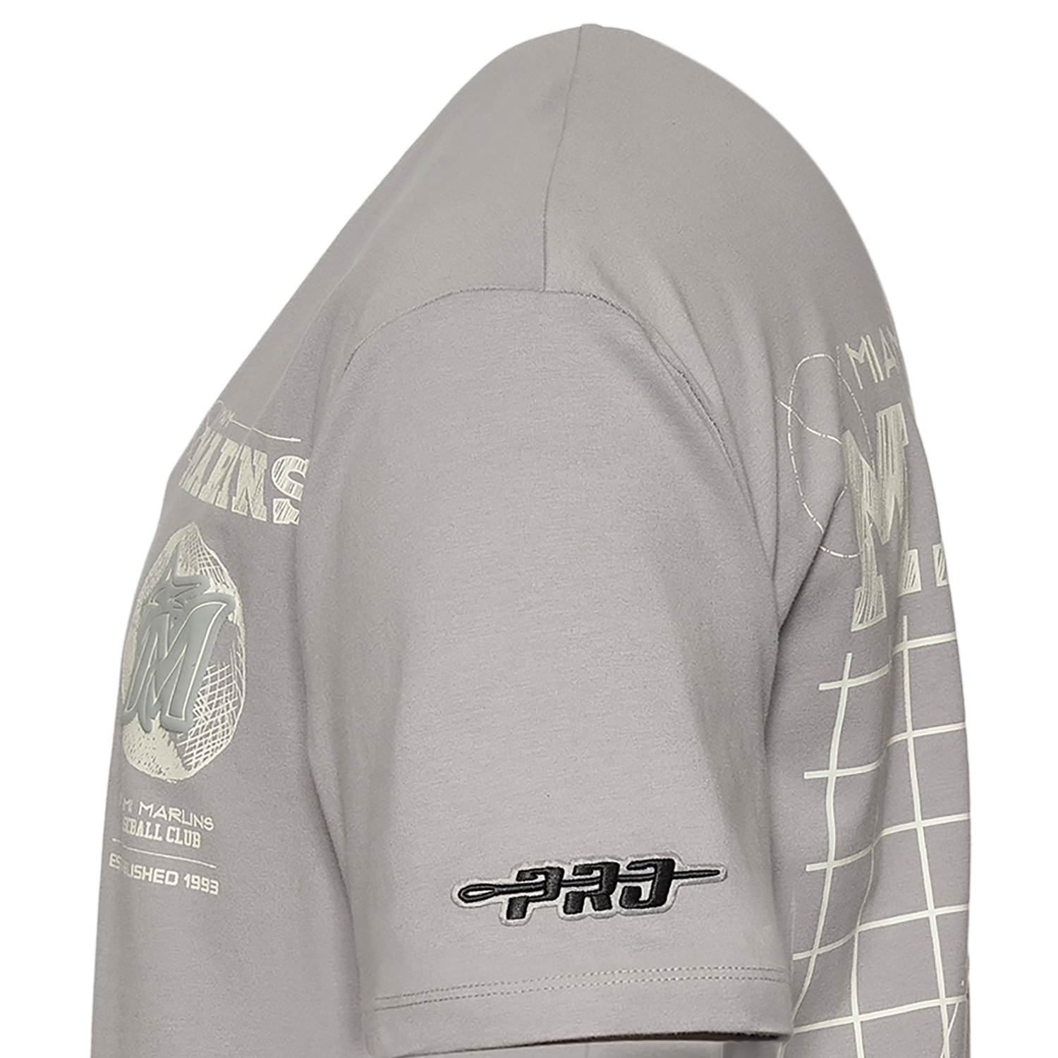 Pro Standard Marlins Blueprint Pro Drop Shoulder FC T-Shirt - Men's - Silver