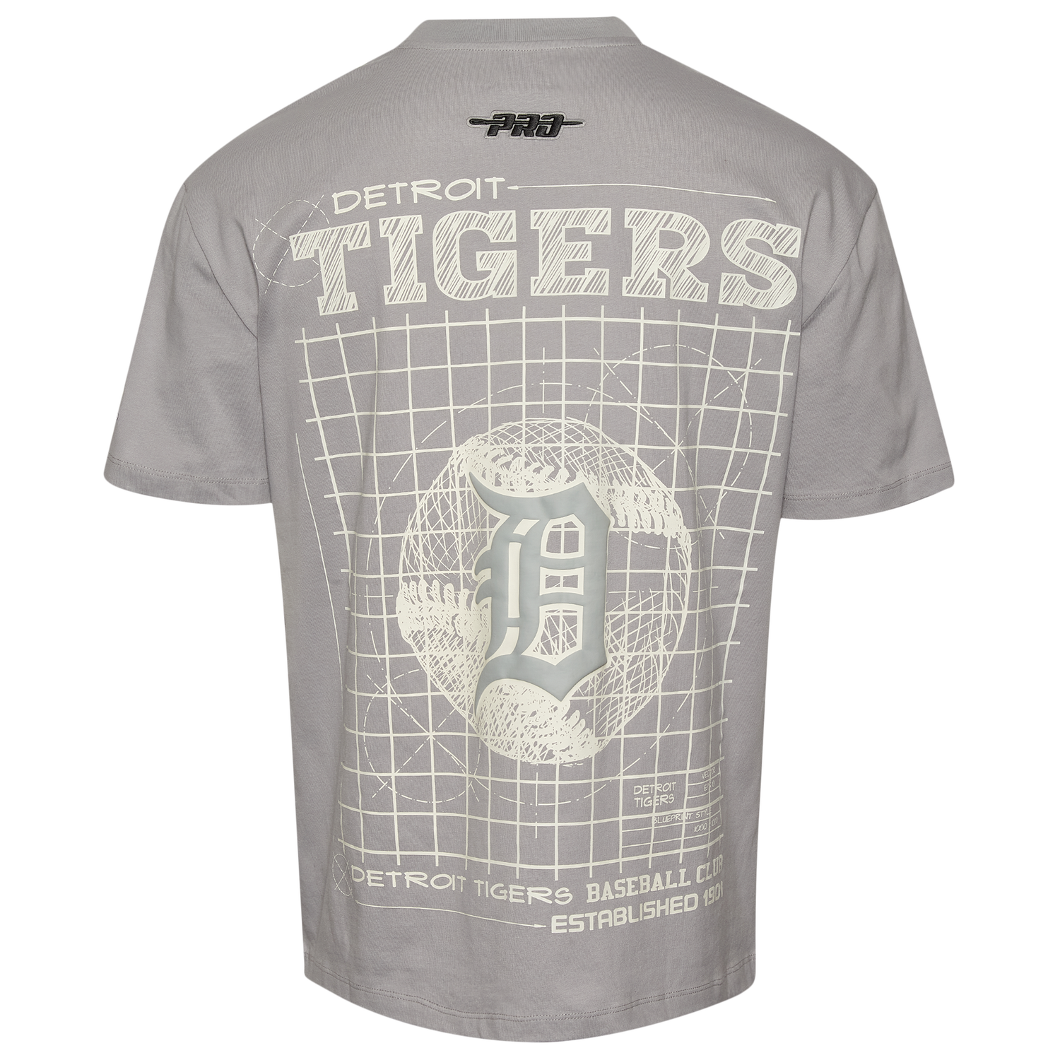 Pro Standard Tigers Blueprint Pro Drop Shoulder FC T-Shirt - Men's - Silver