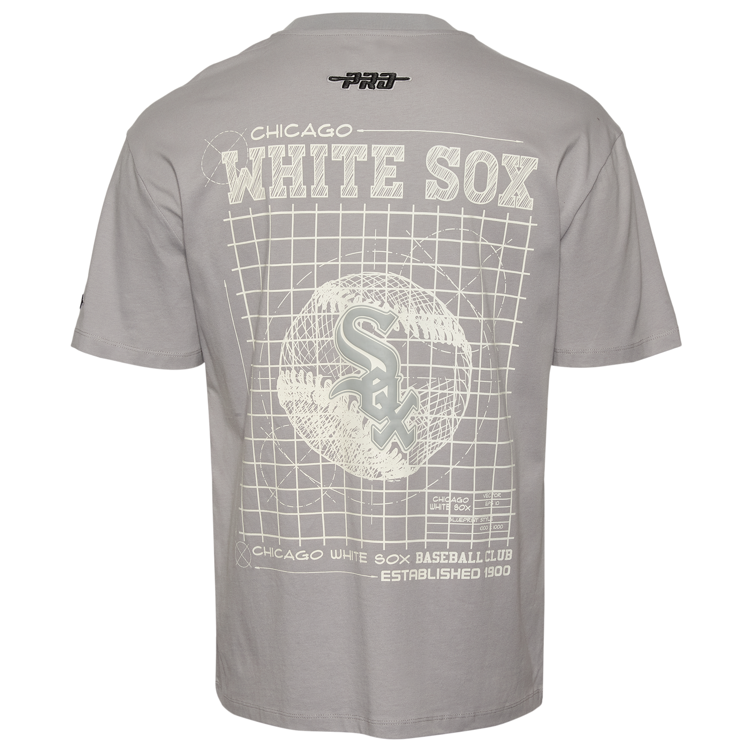 Pro Standard White Sox Blueprint Pro Drop Shoulder FC T-Shirt - Men's - Silver