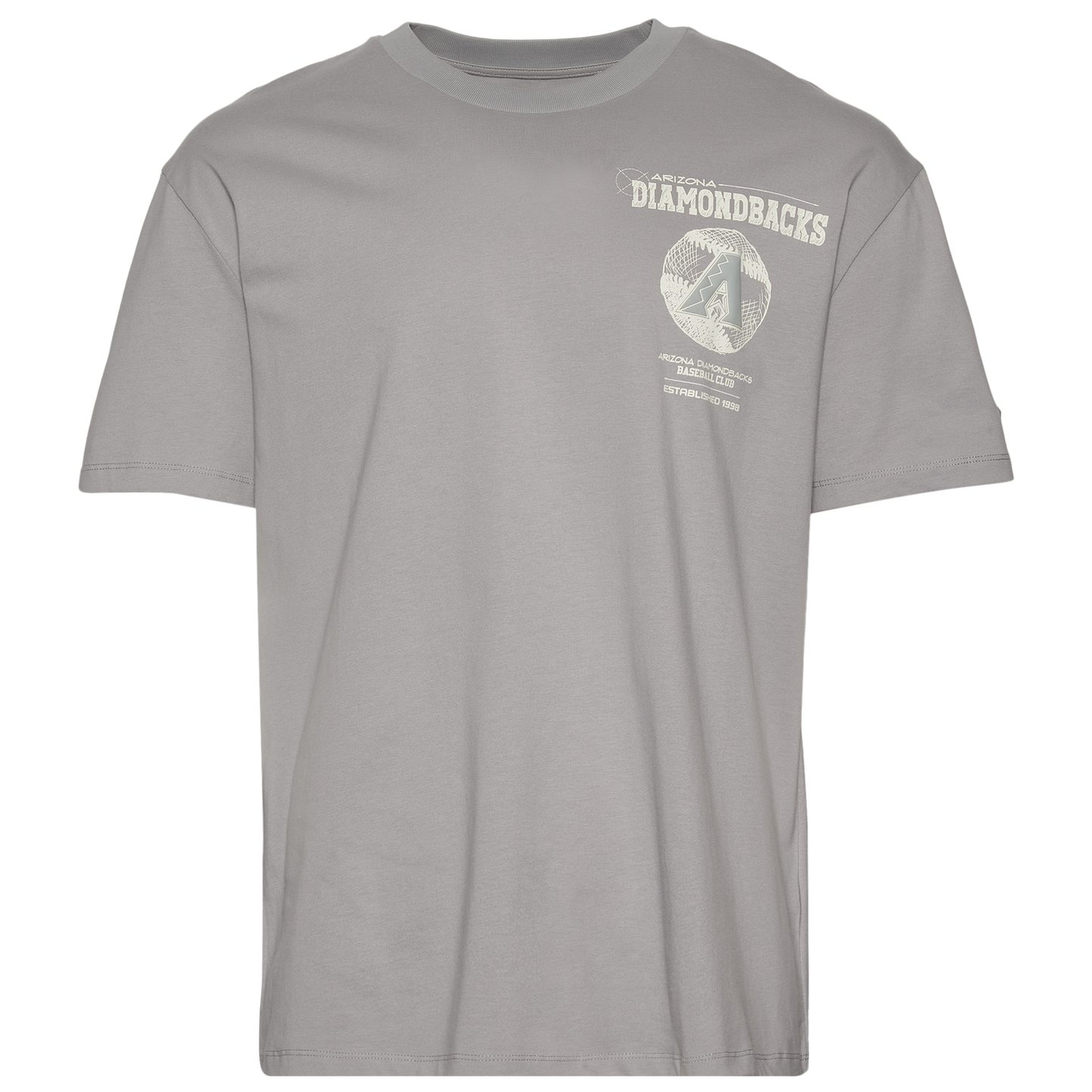 Pro Standard Diamondbacks Blueprint Pro Drop Shoulder T-Shirt - Men's - Silver