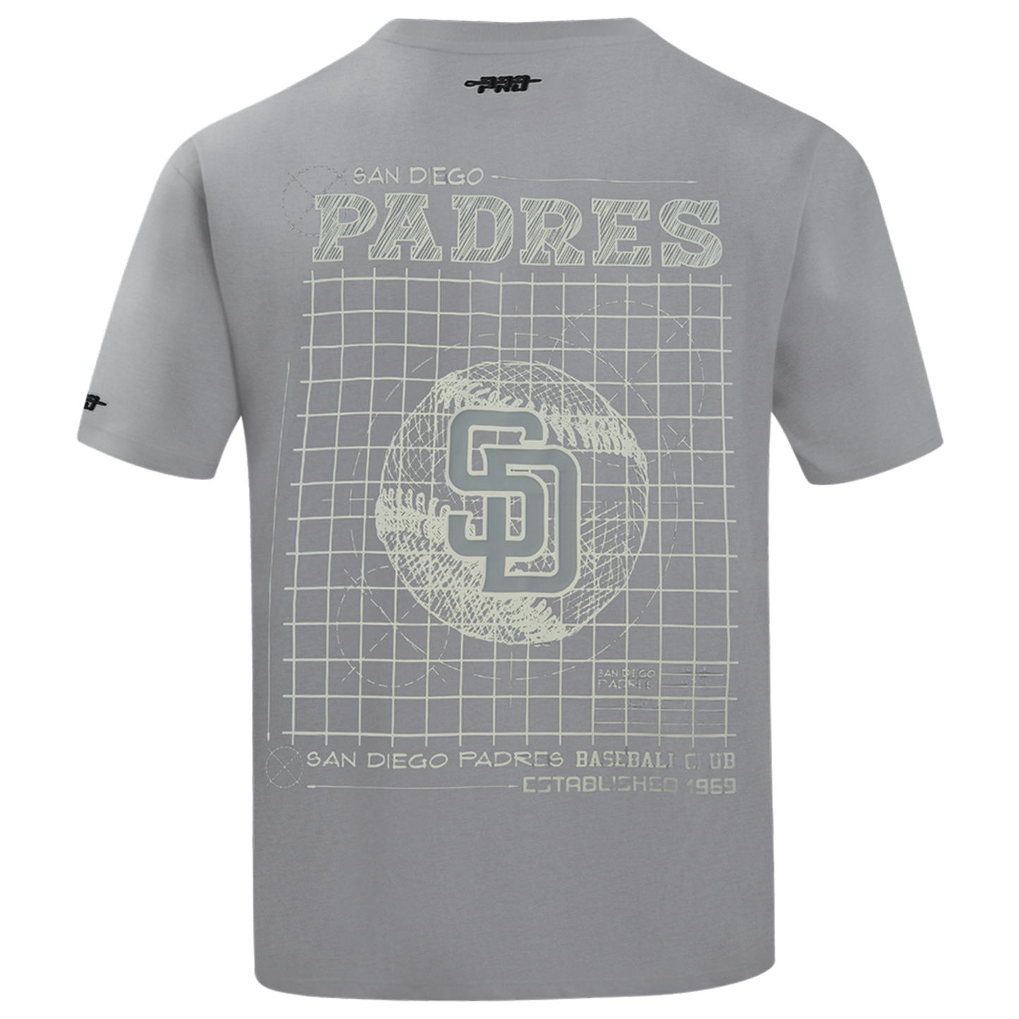 Pro Standard Padres Blueprint Pro Drop Shoulder FC T-Shirt - Men's - Silver