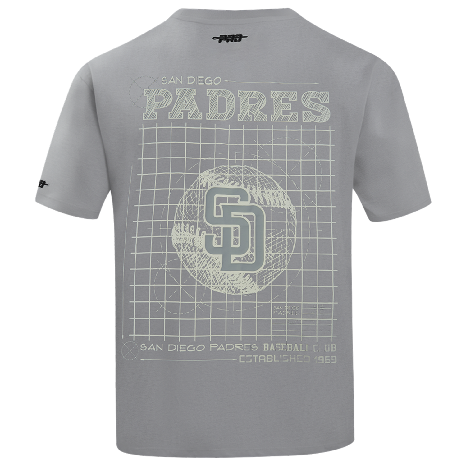 Pro Standard Padres Blueprint Pro Drop Shoulder FC T-Shirt - Men's - Silver