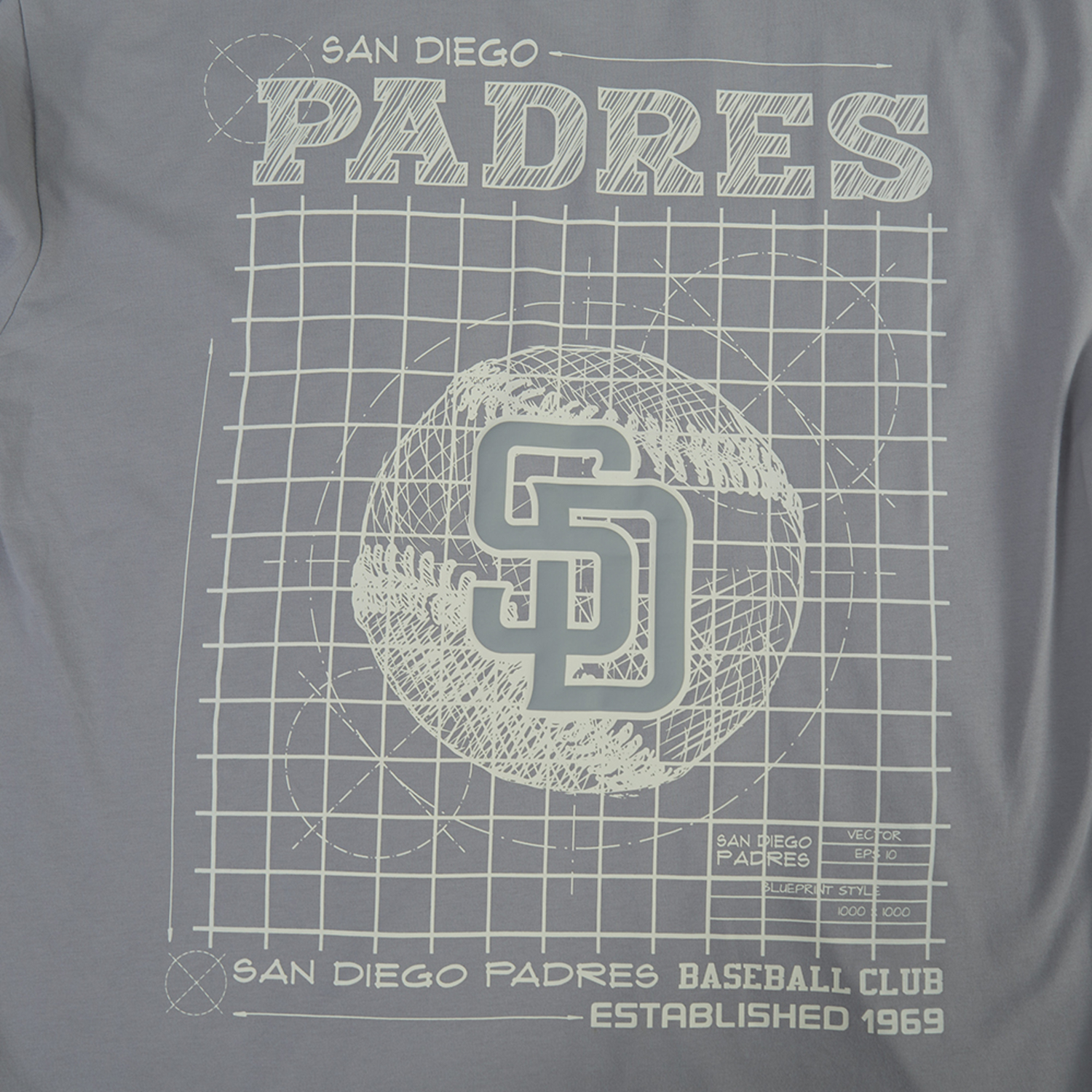 Pro Standard Padres Blueprint Pro Drop Shoulder FC T-Shirt - Men's - Silver