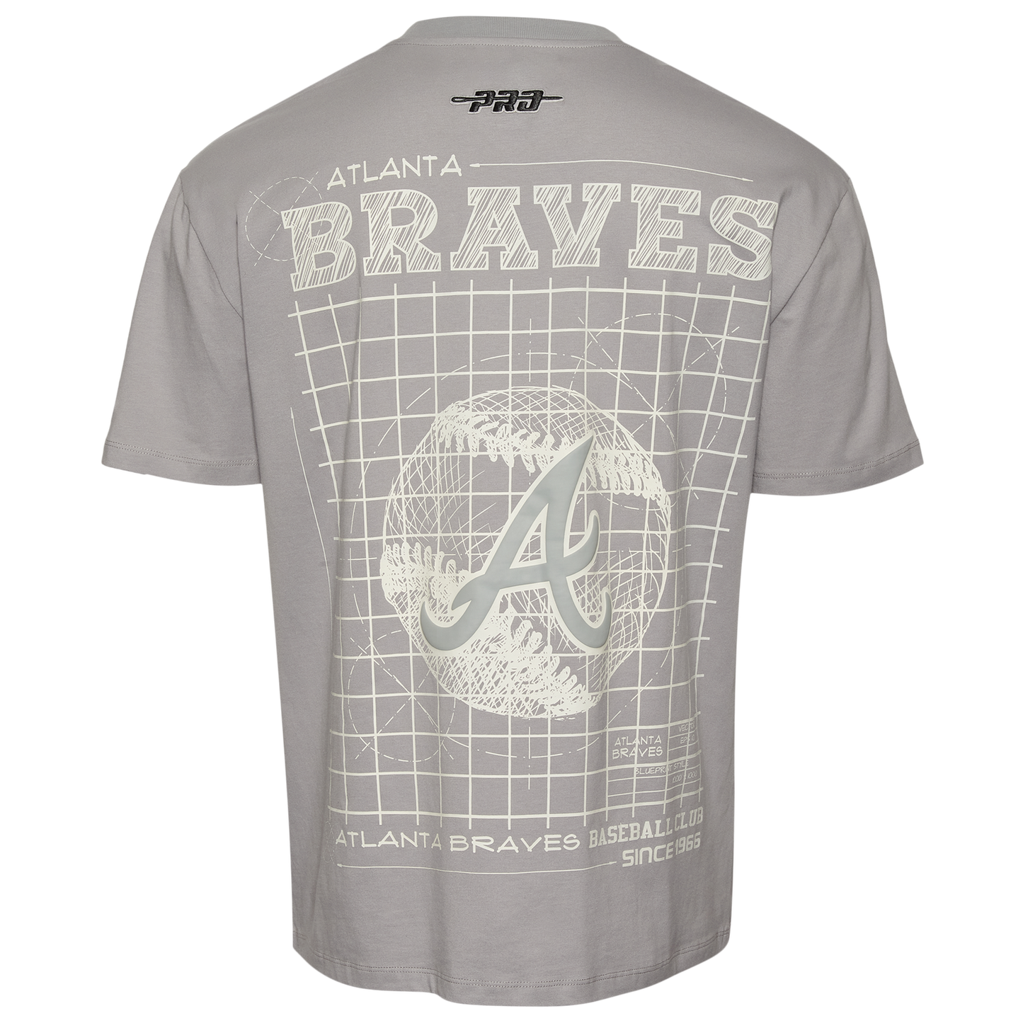 Pro Standard Braves Blueprint Pro Drop Shoulder FC T-Shirt - Men's - Silver