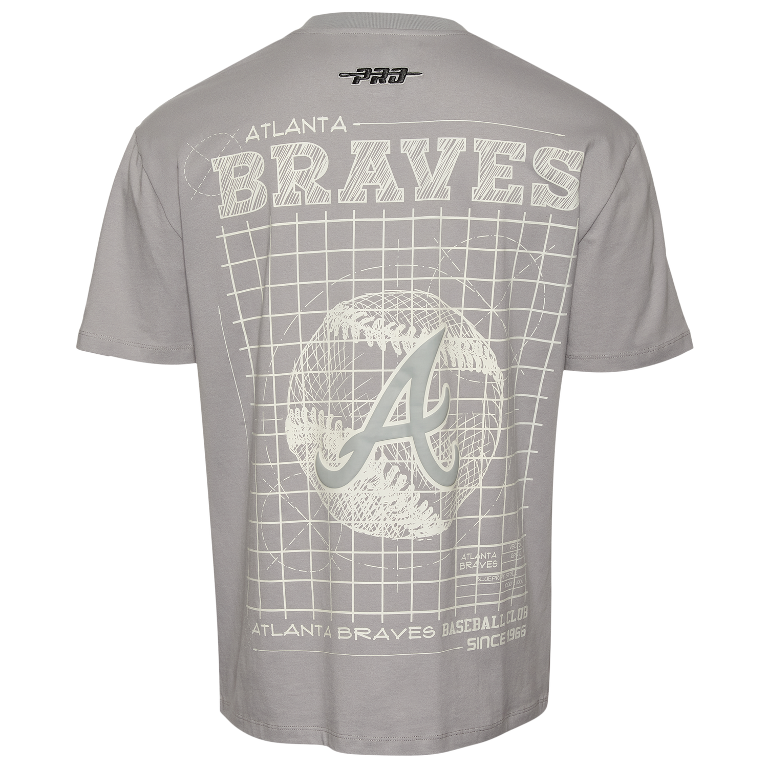 Pro Standard Braves Blueprint Pro Drop Shoulder FC T-Shirt - Men's - Silver