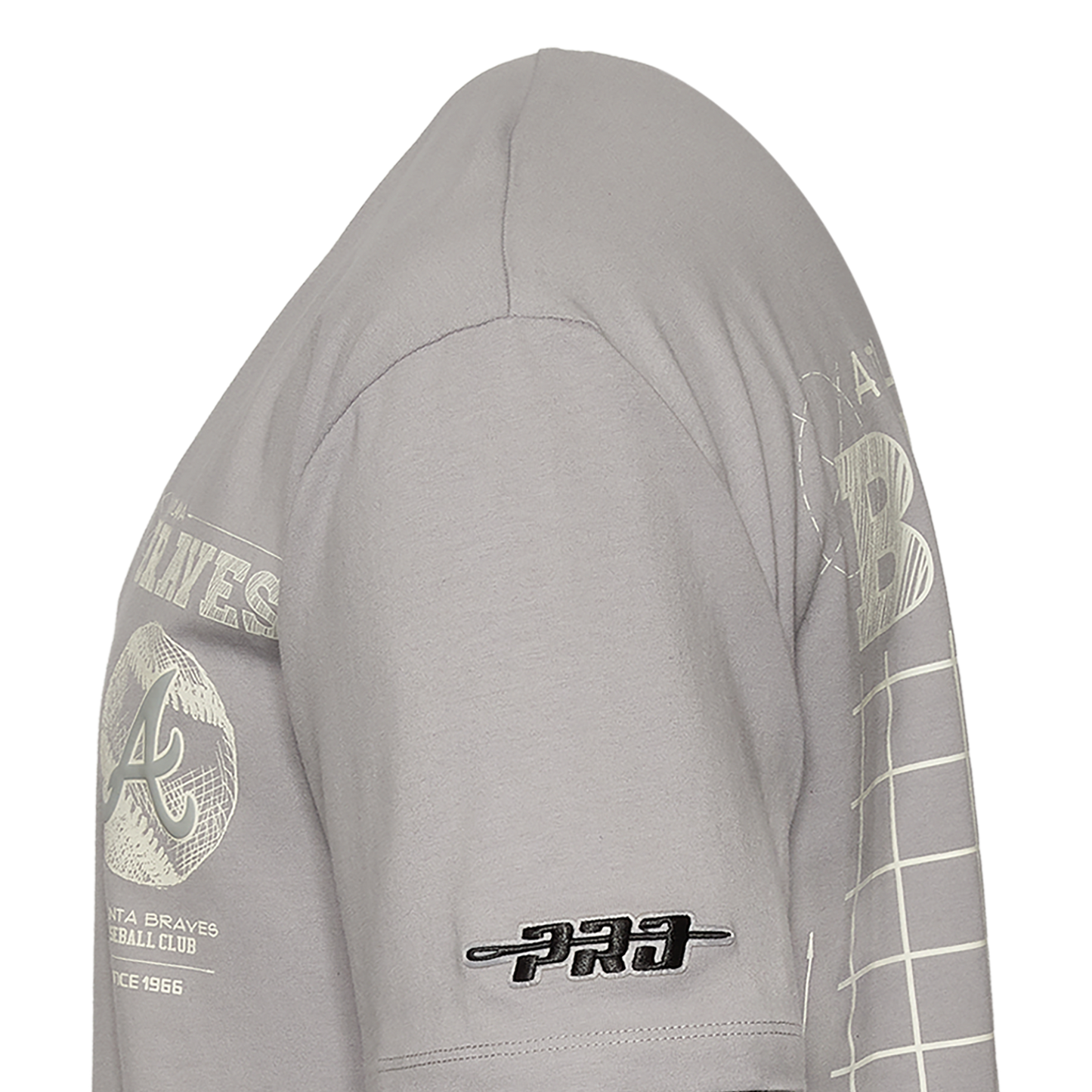 Pro Standard Braves Blueprint Pro Drop Shoulder FC T-Shirt - Men's - Silver