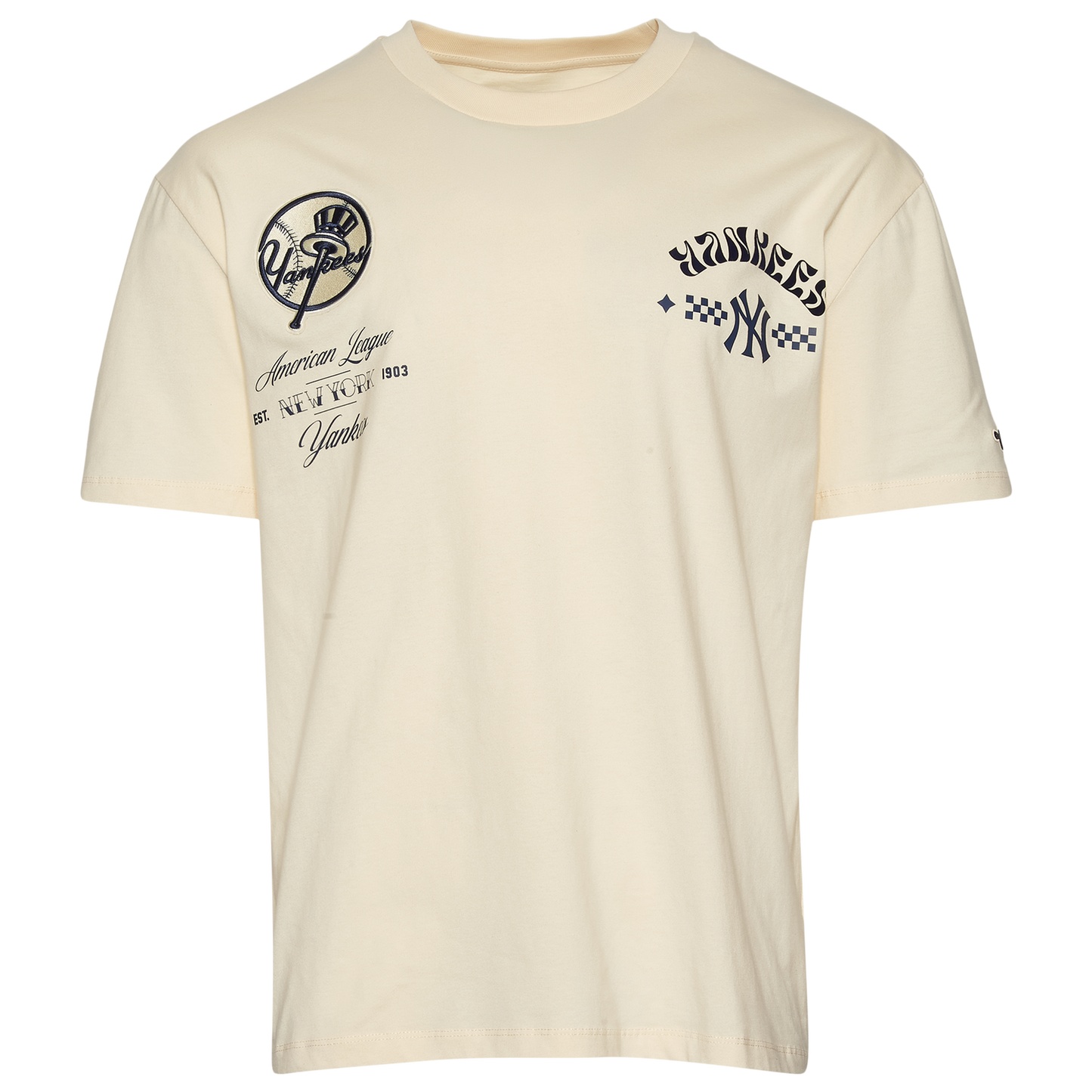 Pro Standard Yankees Wavy Pro Drop Shoulder FC T-Shirt - Men's - Tan