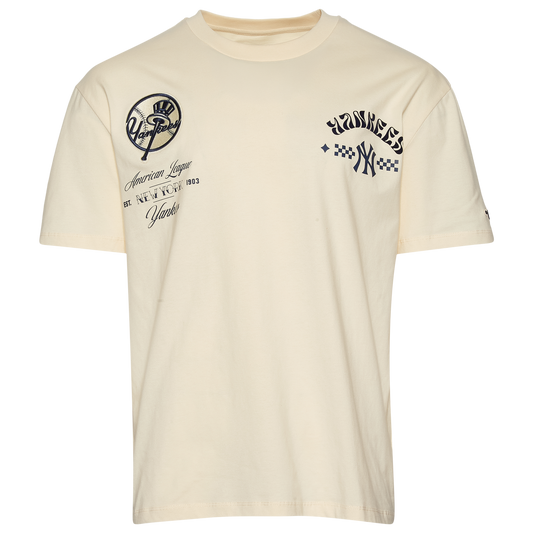 Pro Standard Yankees Wavy Pro Drop Shoulder FC T-Shirt - Men's - Tan