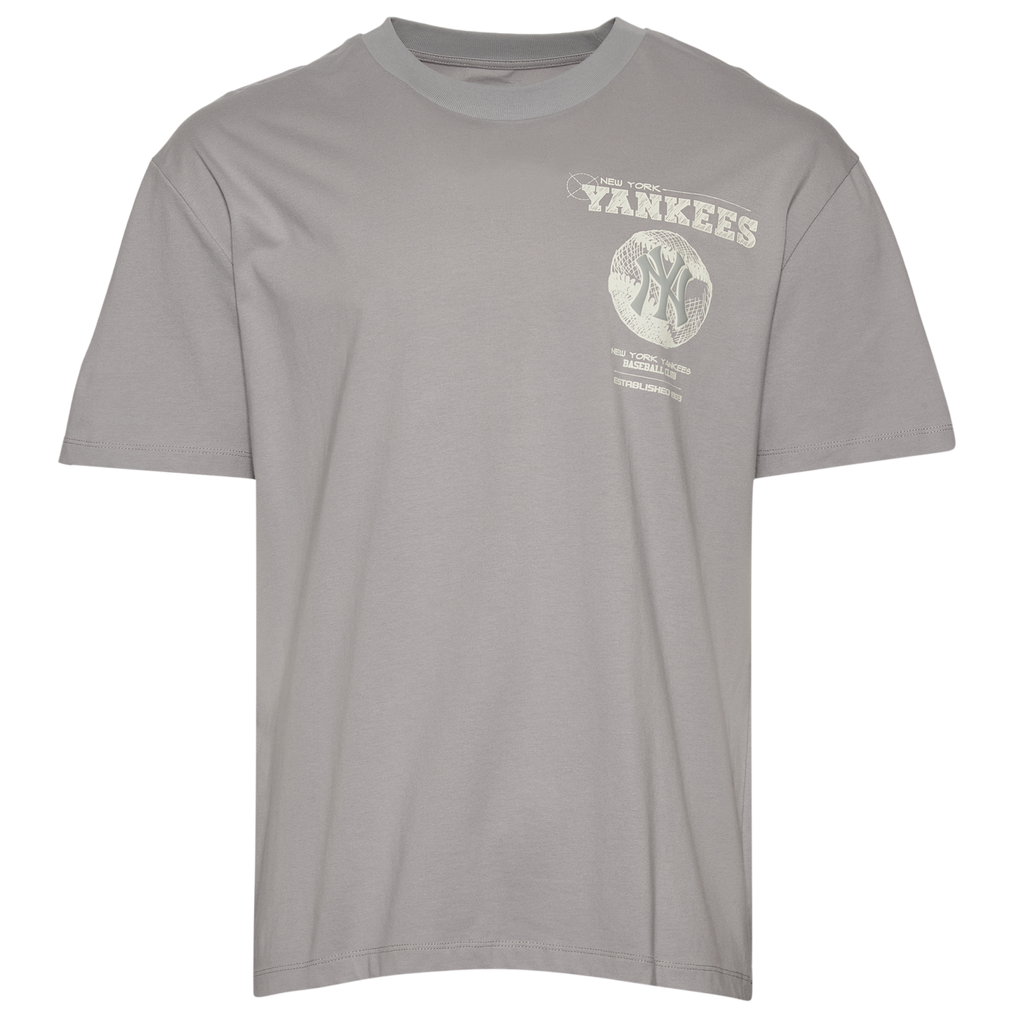 Pro Standard Yankees Blueprint Pro Drop Shoulder FC T-Shirt - Men's - Silver