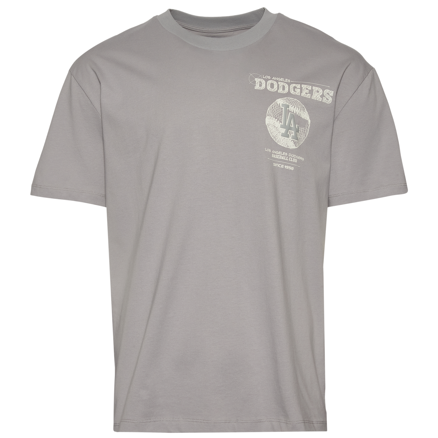 Pro Standard Dodgers Blueprint Pro Drop Shoulder FC T-Shirt - Men's - Silver