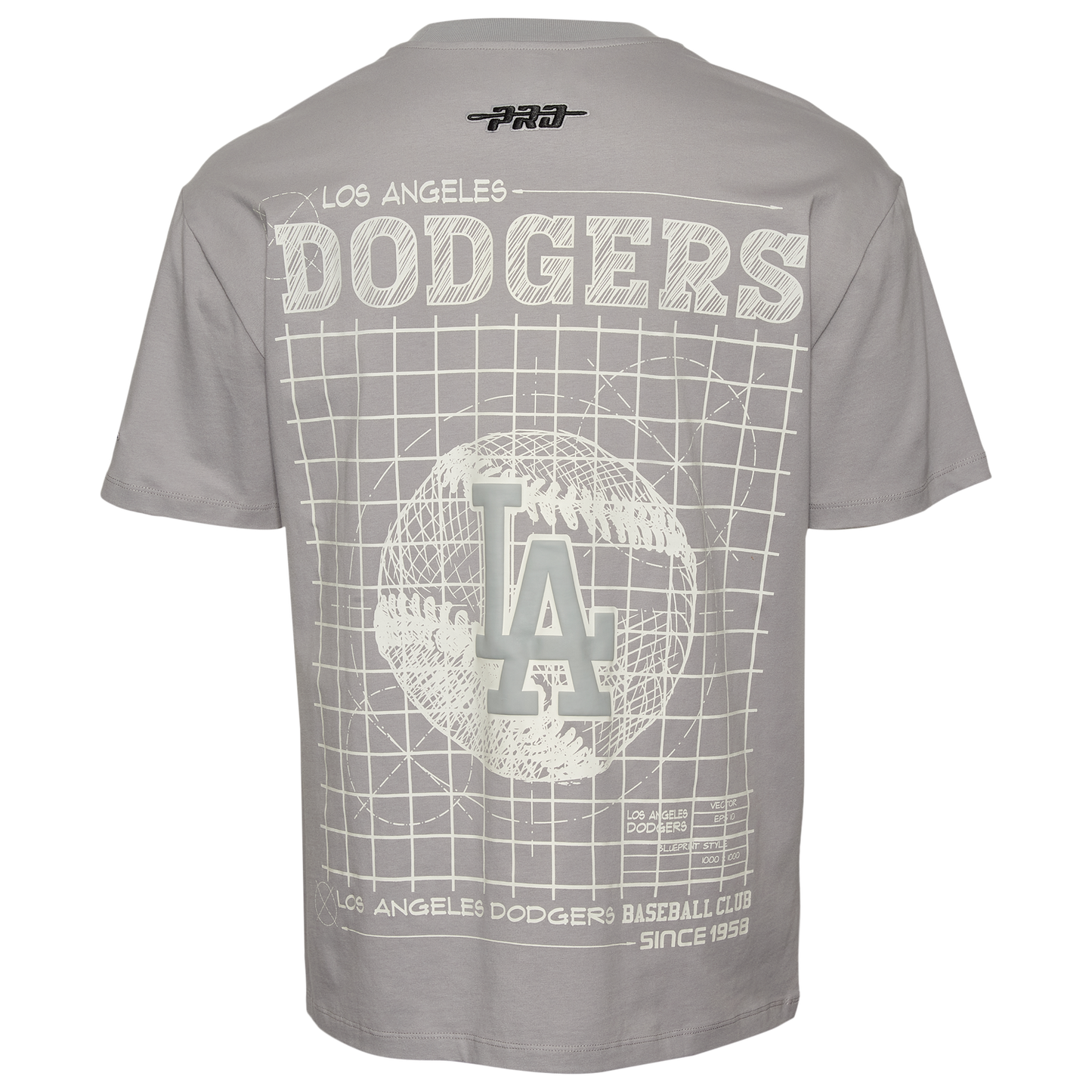 Pro Standard Dodgers Blueprint Pro Drop Shoulder FC T-Shirt - Men's - Silver