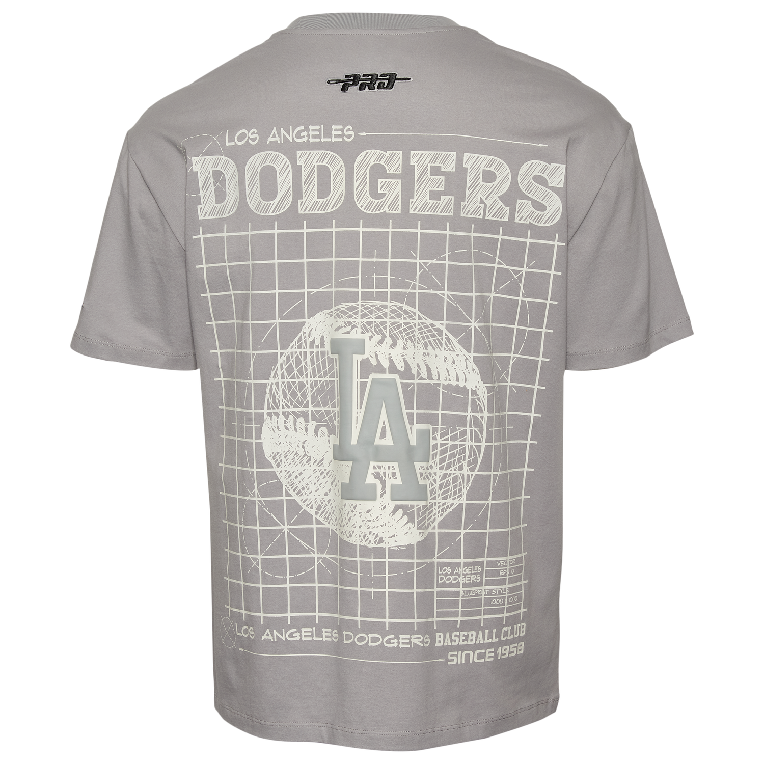 Pro Standard Dodgers Blueprint Pro Drop Shoulder FC T-Shirt - Men's - Silver