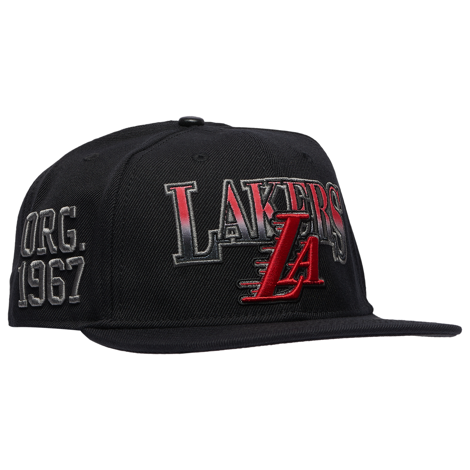 Pro Standard Lakers Bred Pro Six Snapback Cap - Men's - Black/Red