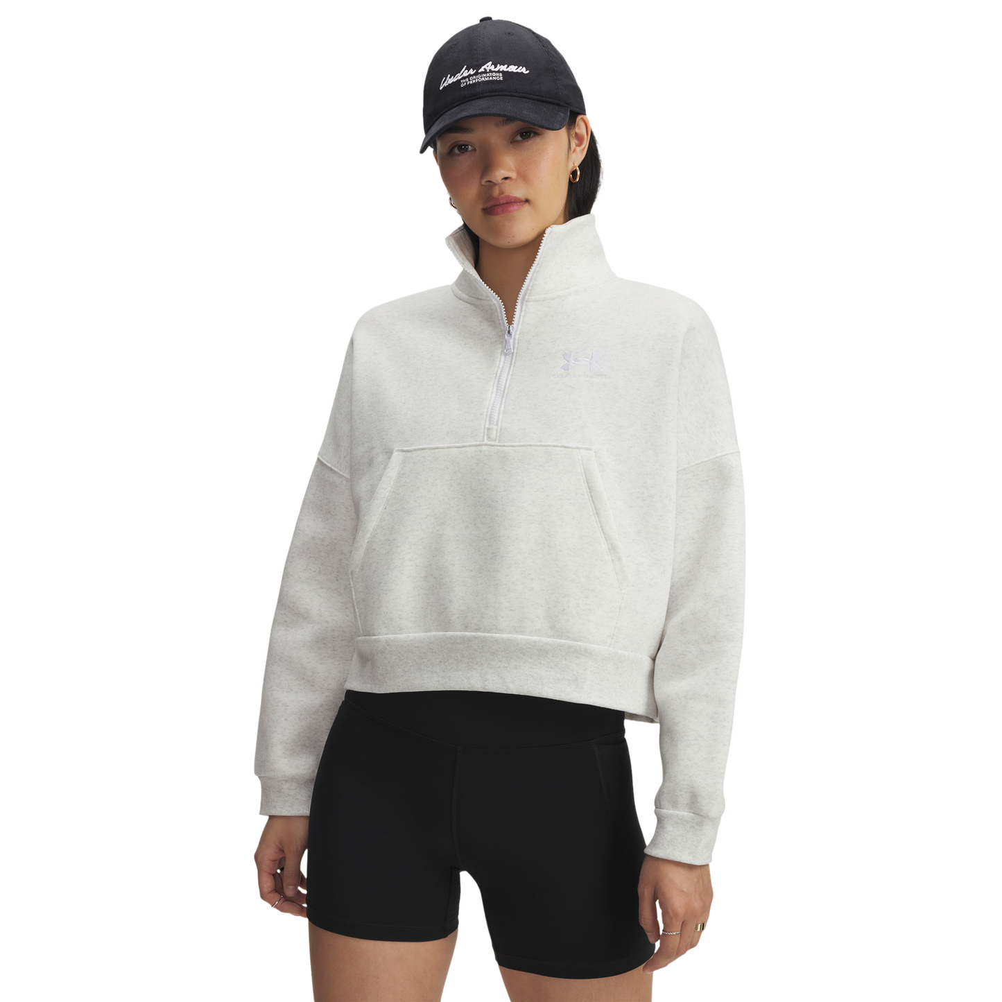 Under Armour Icon Fleece Oversized Half-Zip - Women's - Distant Gray/White