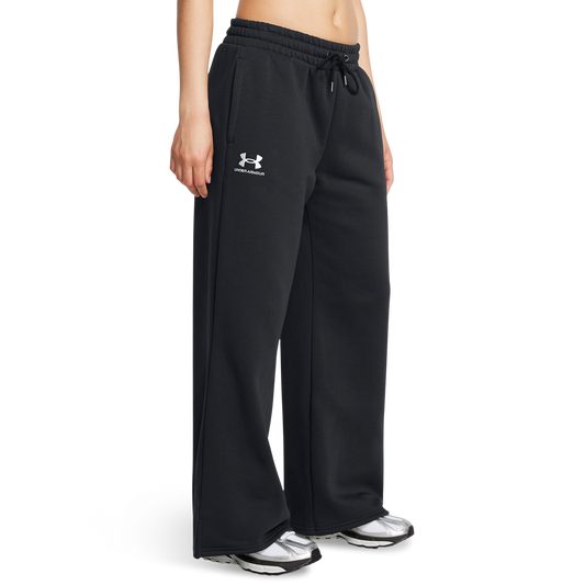 Under Armour Icon Fleece Wide Leg Pants - Women's - Black/White